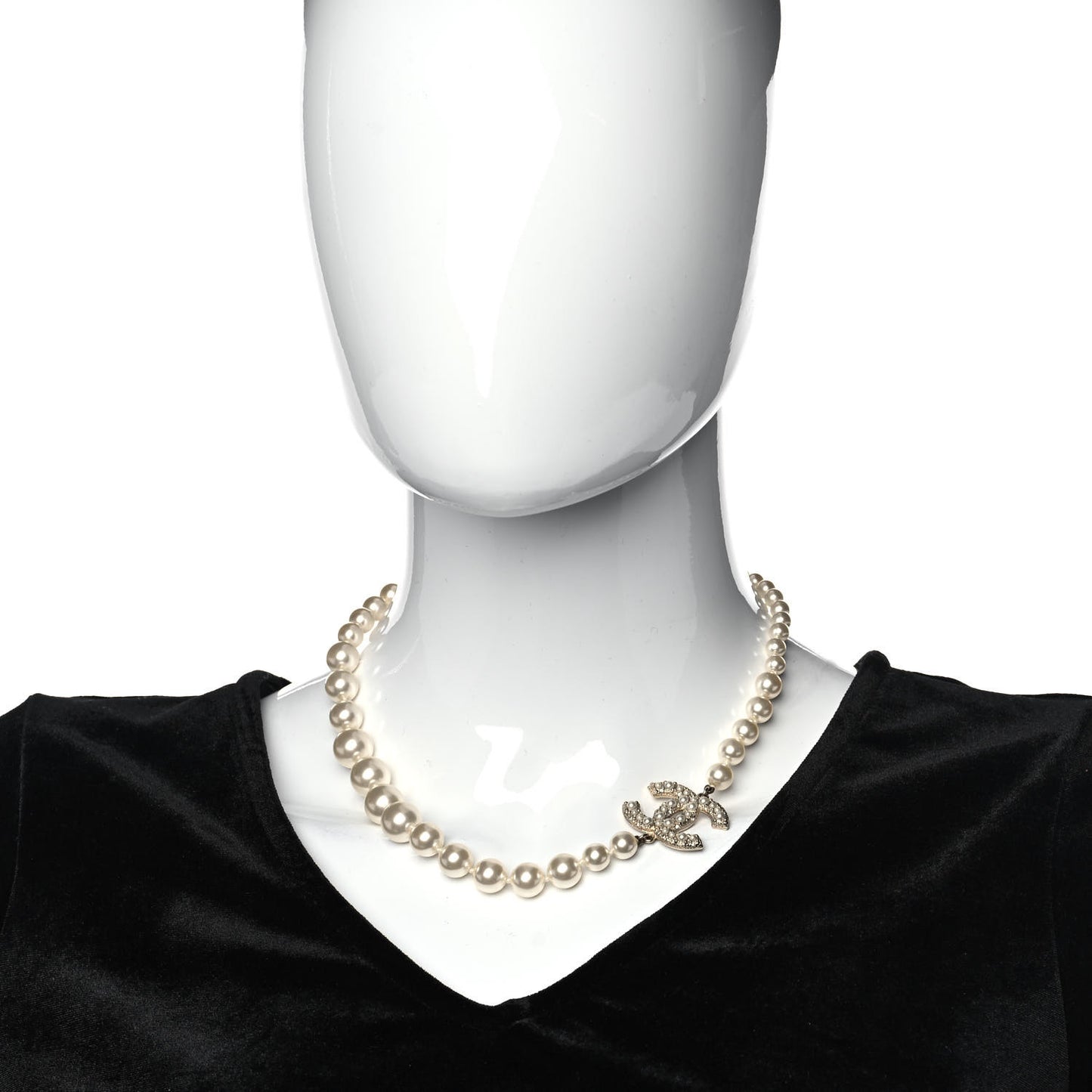 Pearl CC 100th Anniversary Necklace Light Gold