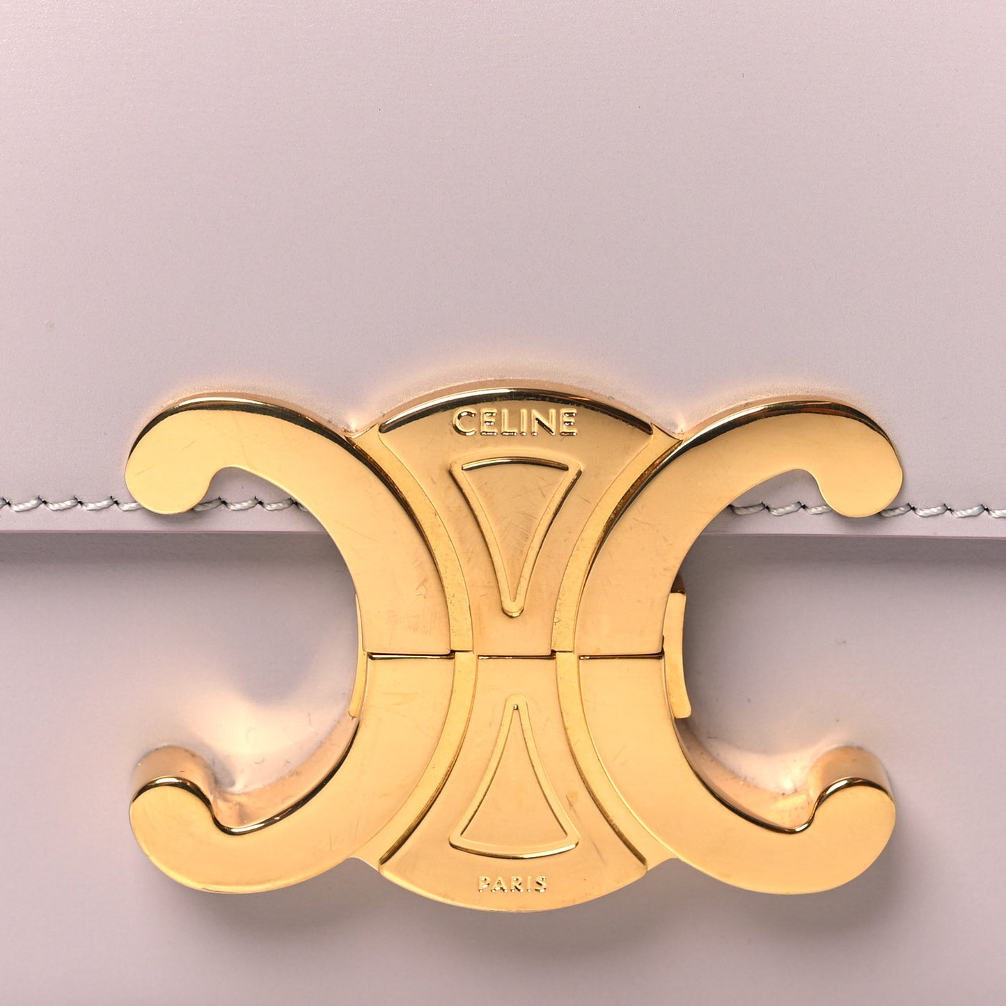 Shiny Calfskin Triomphe Shoulder Bag Light Lilac