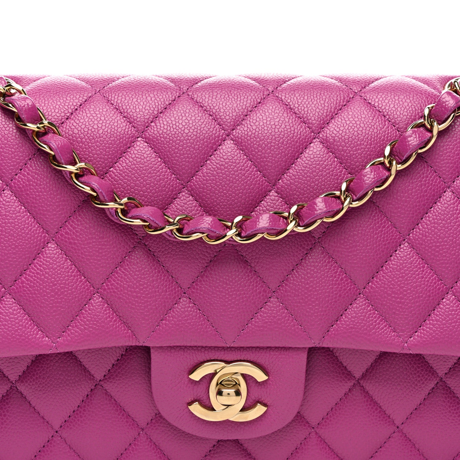 Chanel Caviar Quilted Medium Double Flap Purple 8 of 11