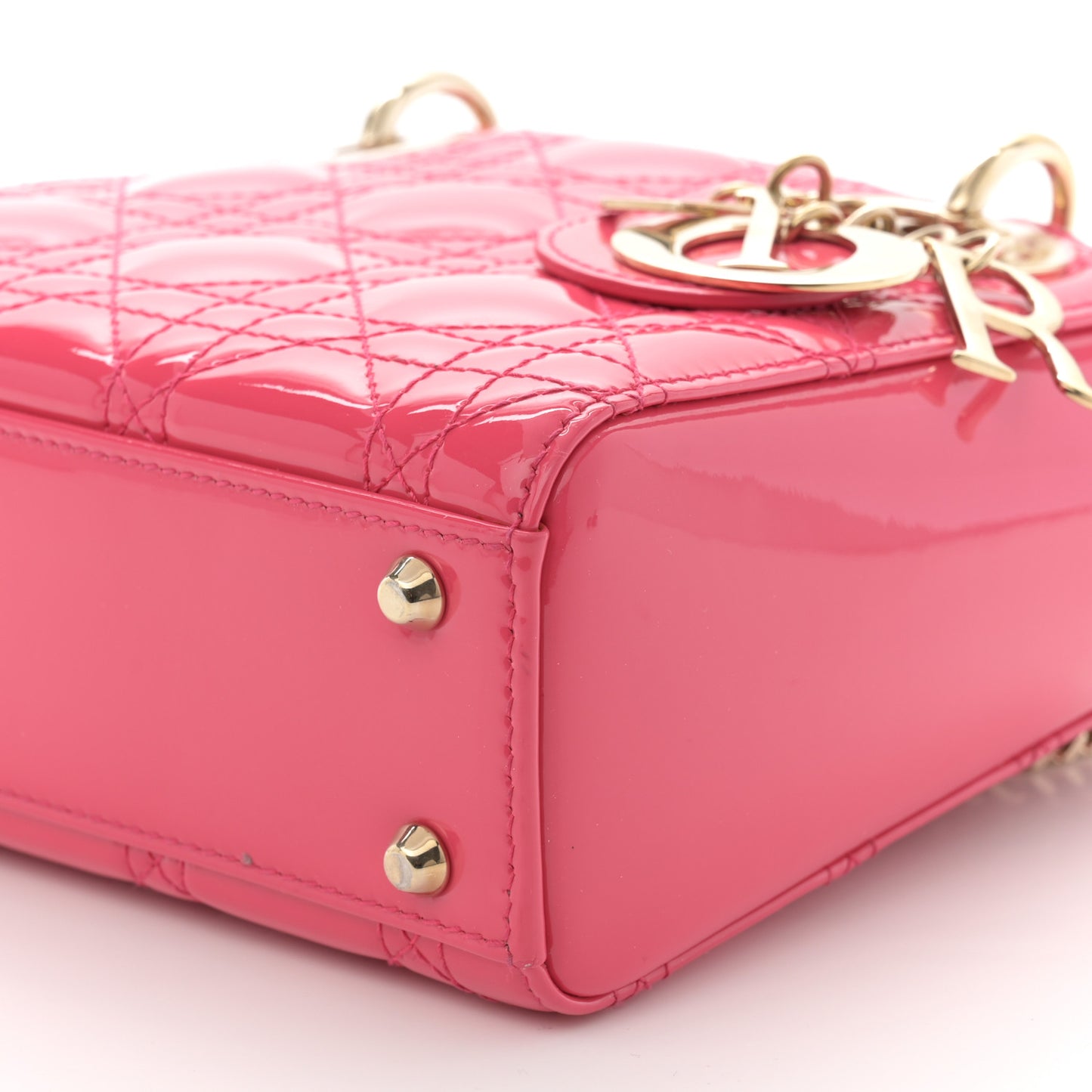 Patent Cannage Mini Lady Dior Pink
