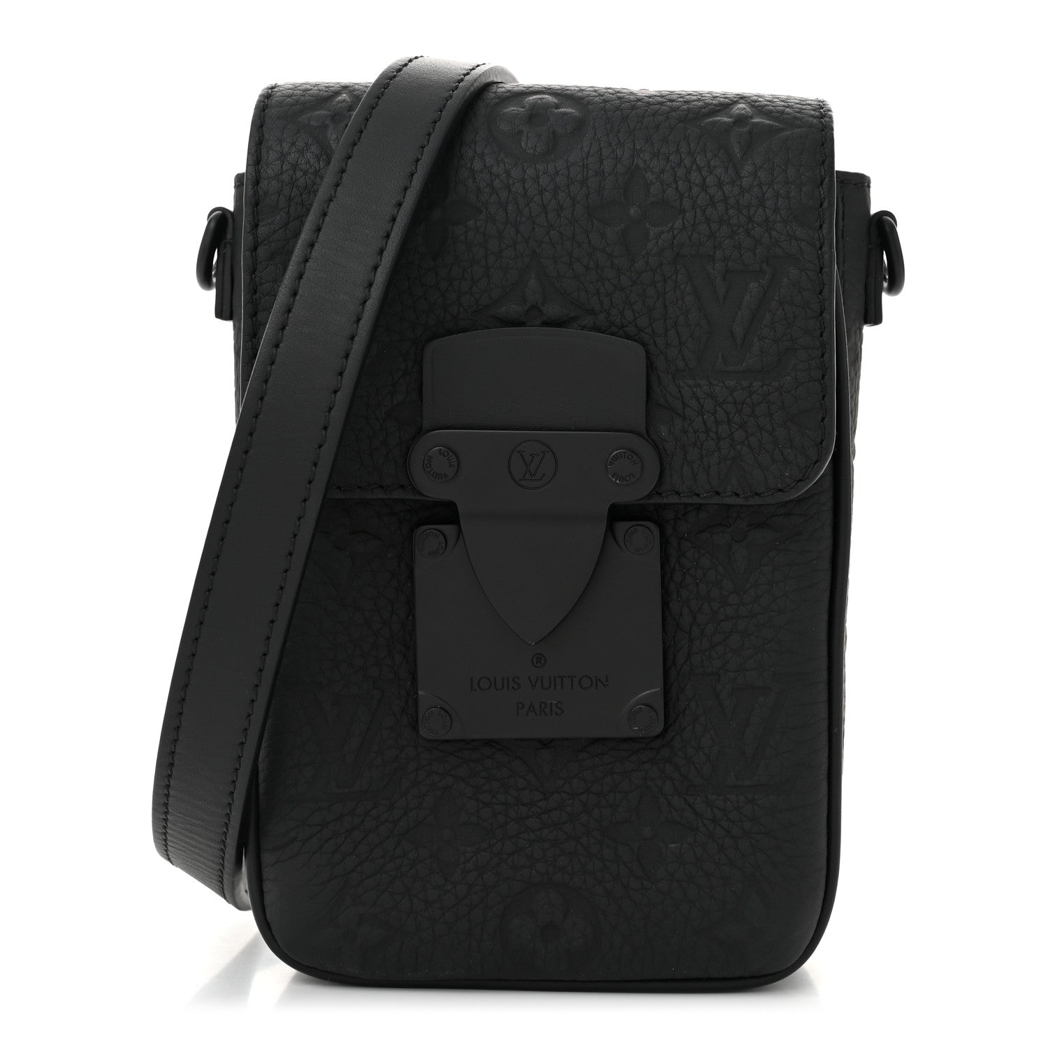 Louis Vuitton Taurillon Monogram S Lock Wearable Wallet Black