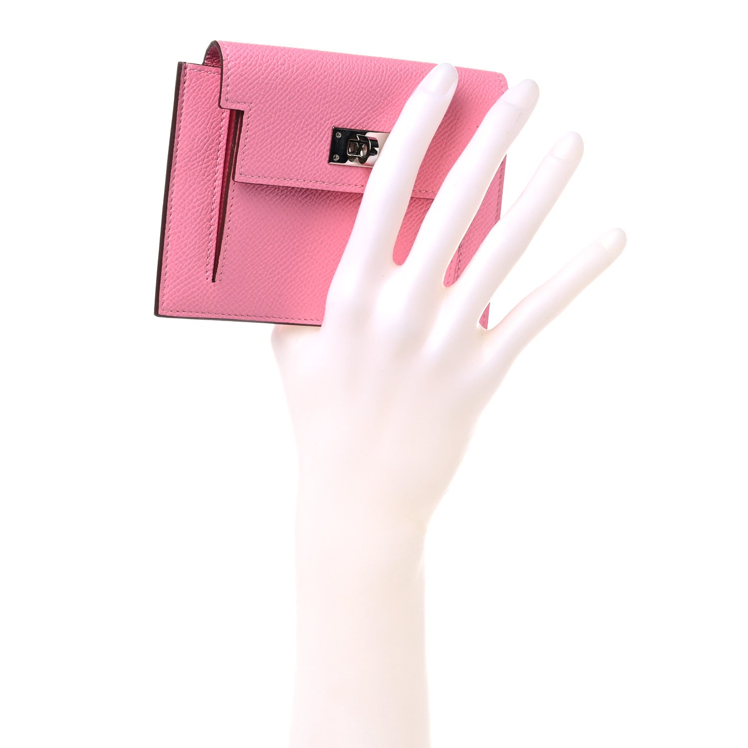 Hermes Epsom Kelly Pocket Compact Wallet Rose Confetti 2 of 7