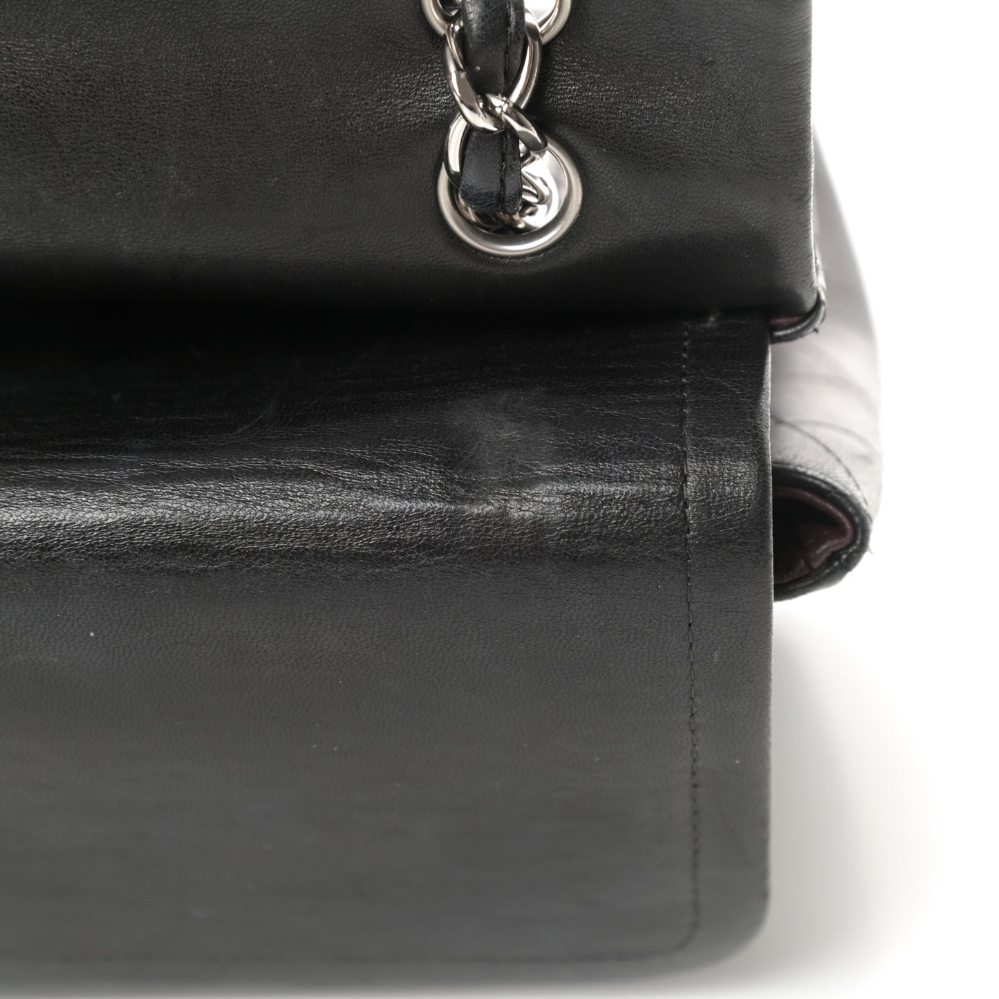 Lambskin Quilted Maxi Double Flap Black