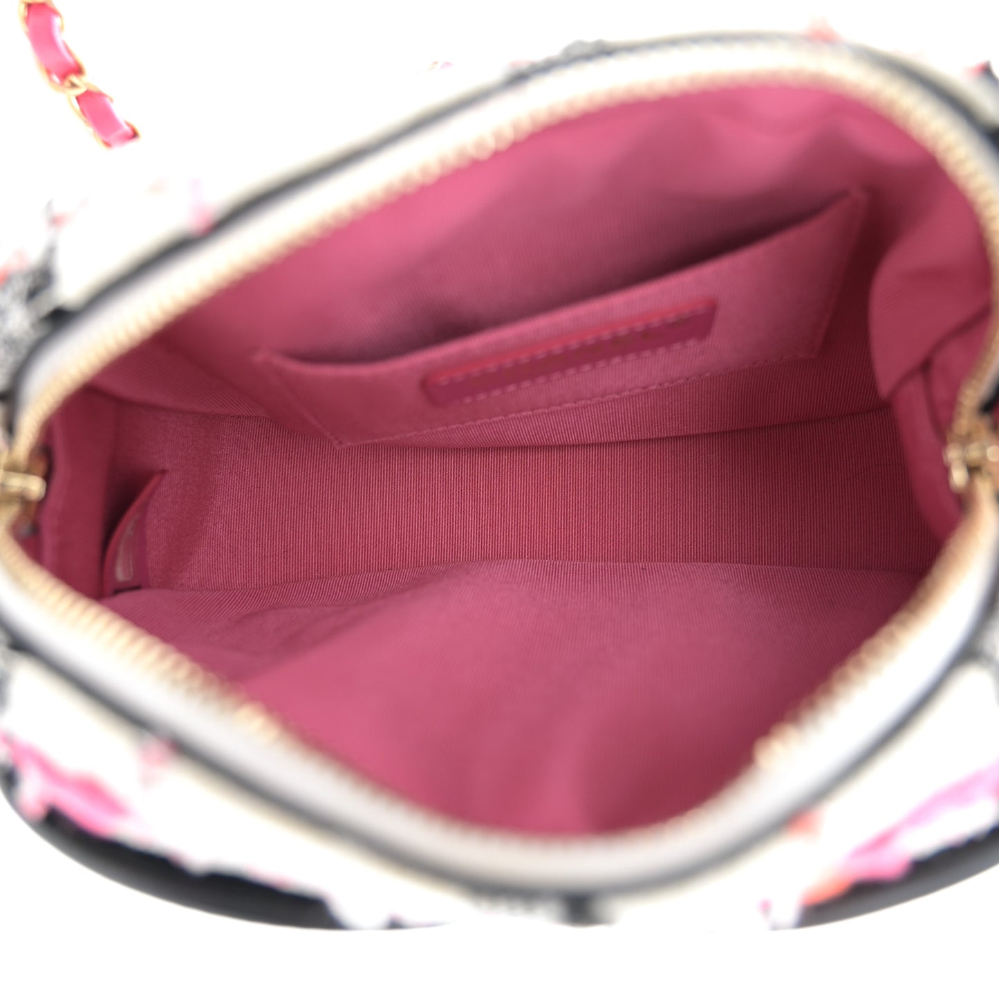 Tweed Lambskin Quilted Coco Midnight Camera Case White Black Multicolor