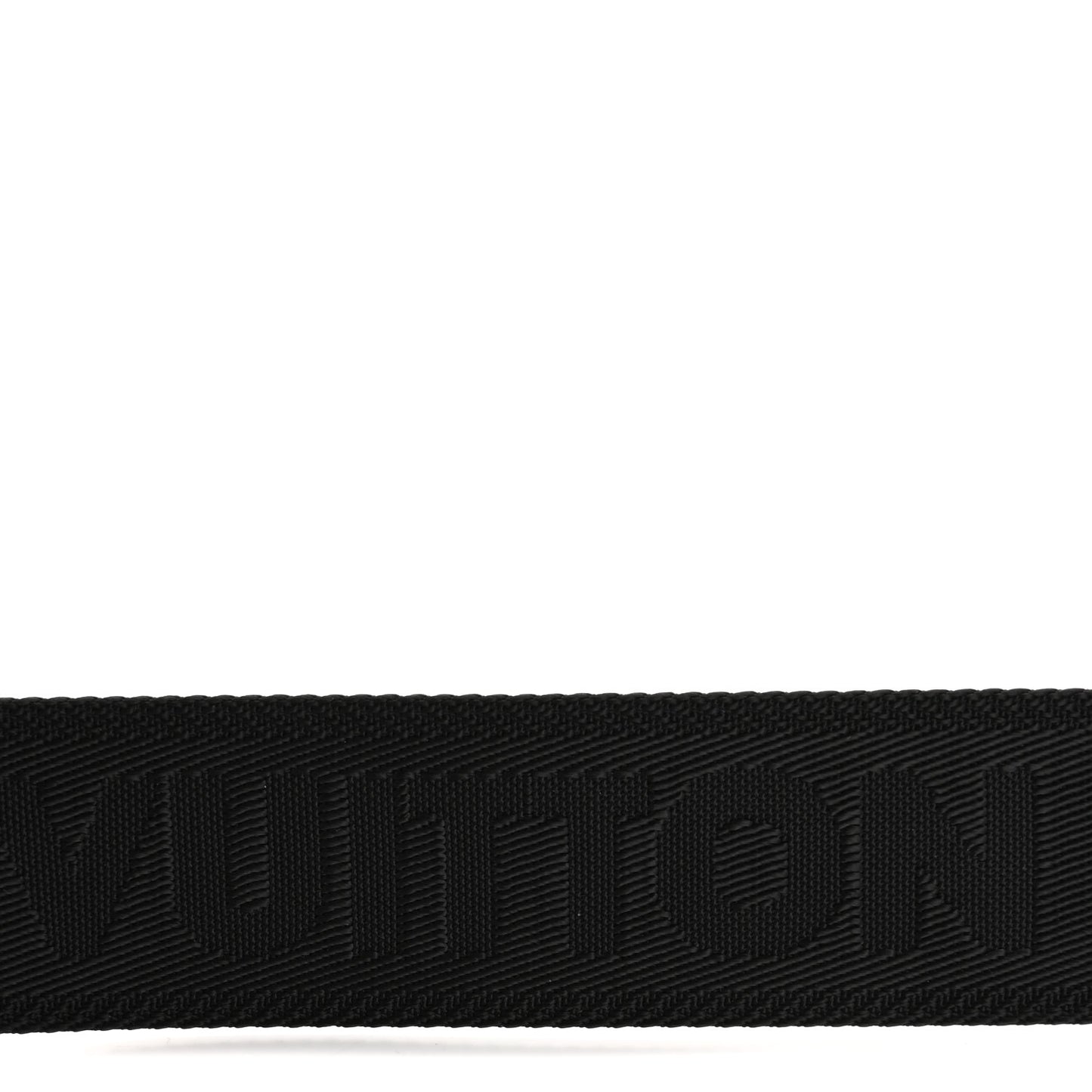 Nylon Calfskin Bubblegram Wallet Strap Black