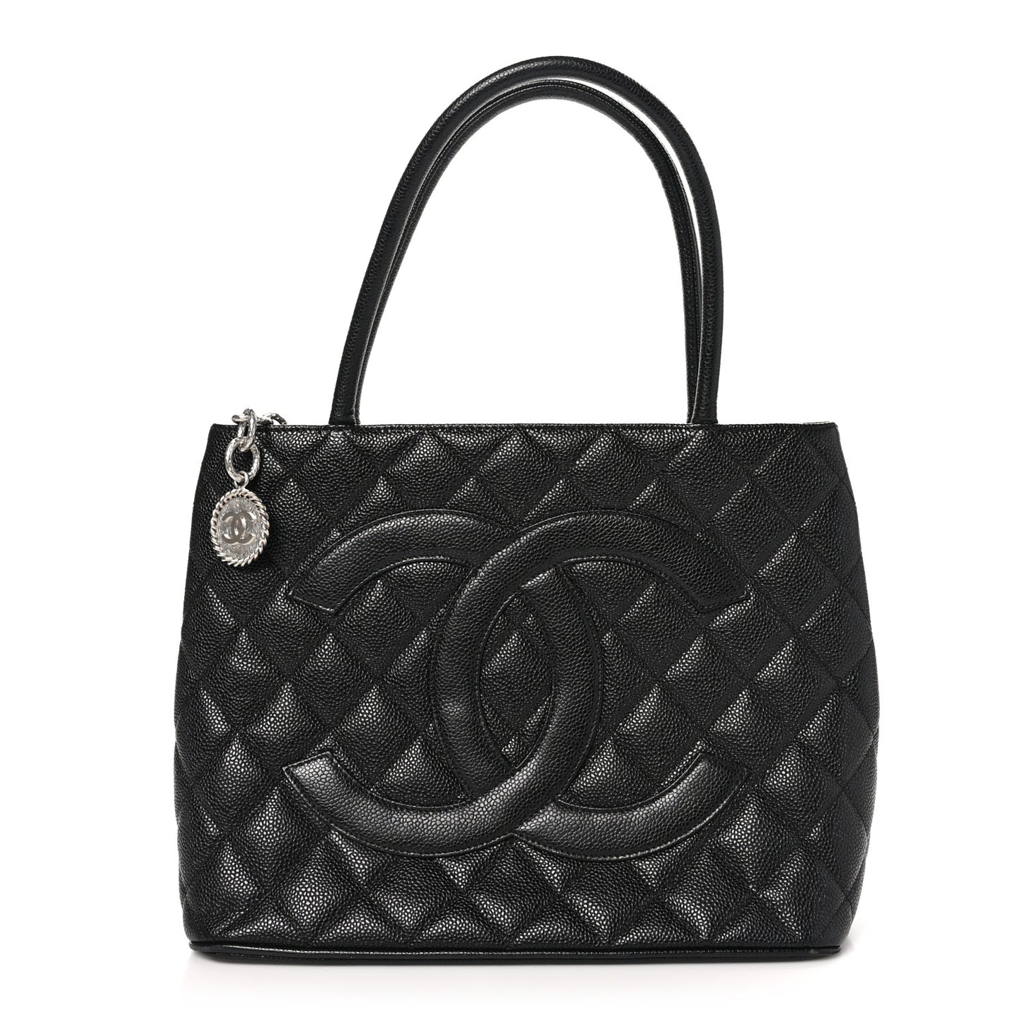Caviar Quilted Medallion Tote Black