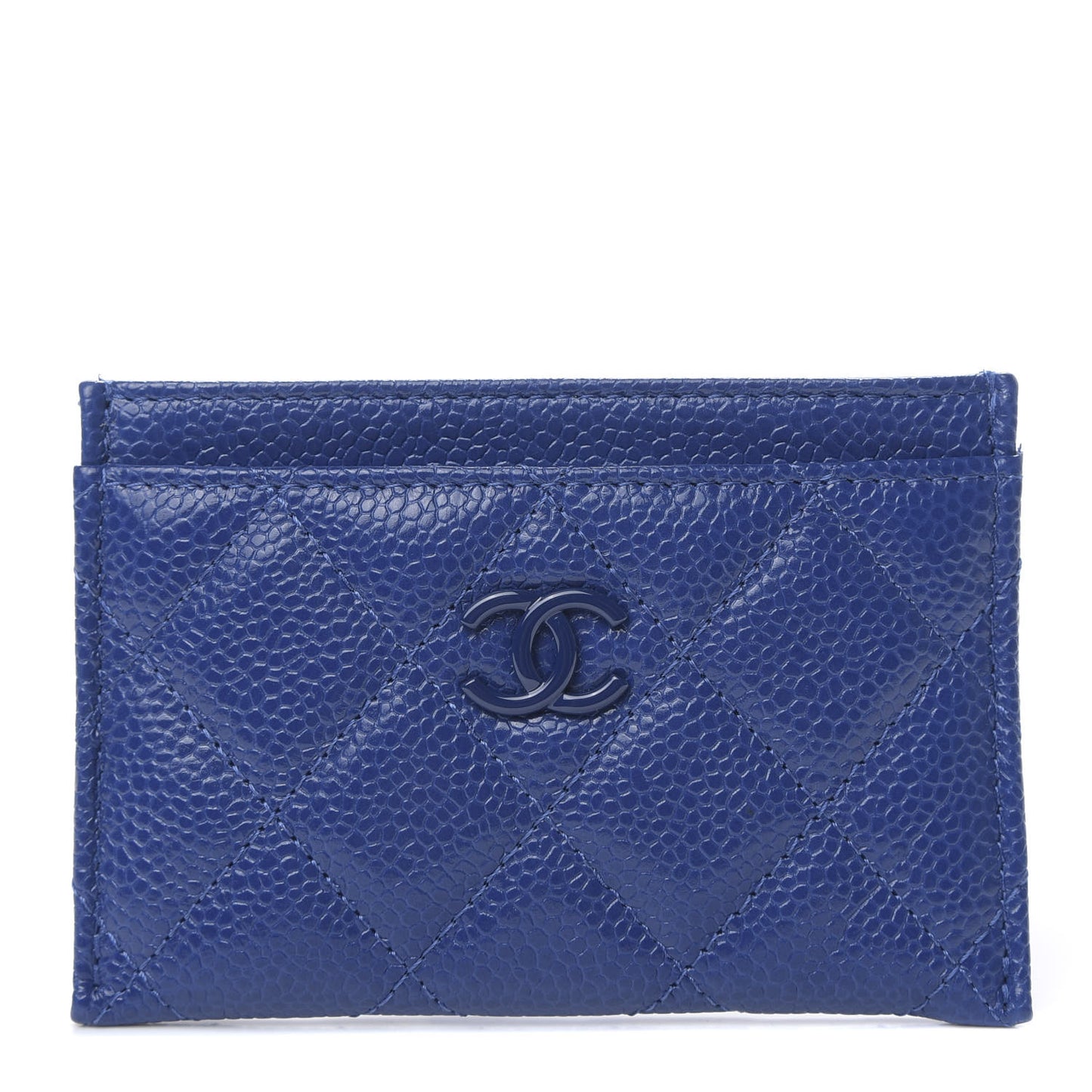 Caviar Quilted Incognito Card Holder Blue