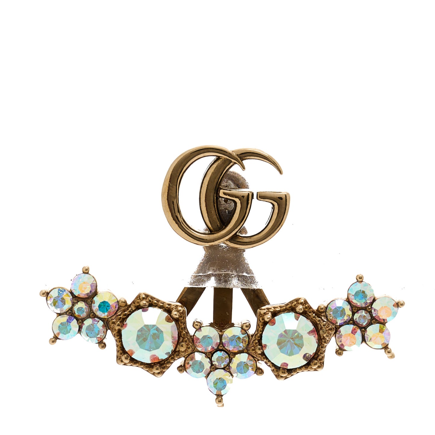 Crystal Single GG Earring Aurora Silver