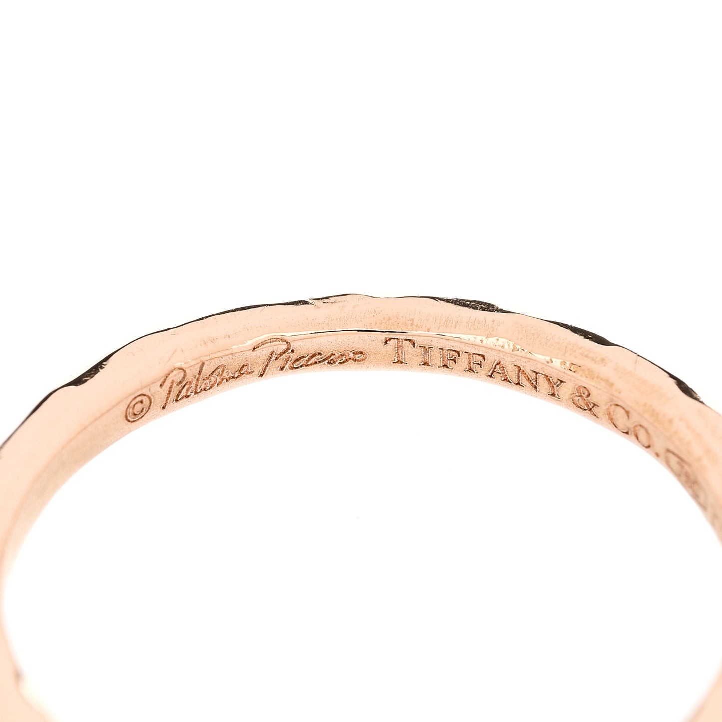 18K Rose Gold Paloma Picasso Hammered Ring 54 7