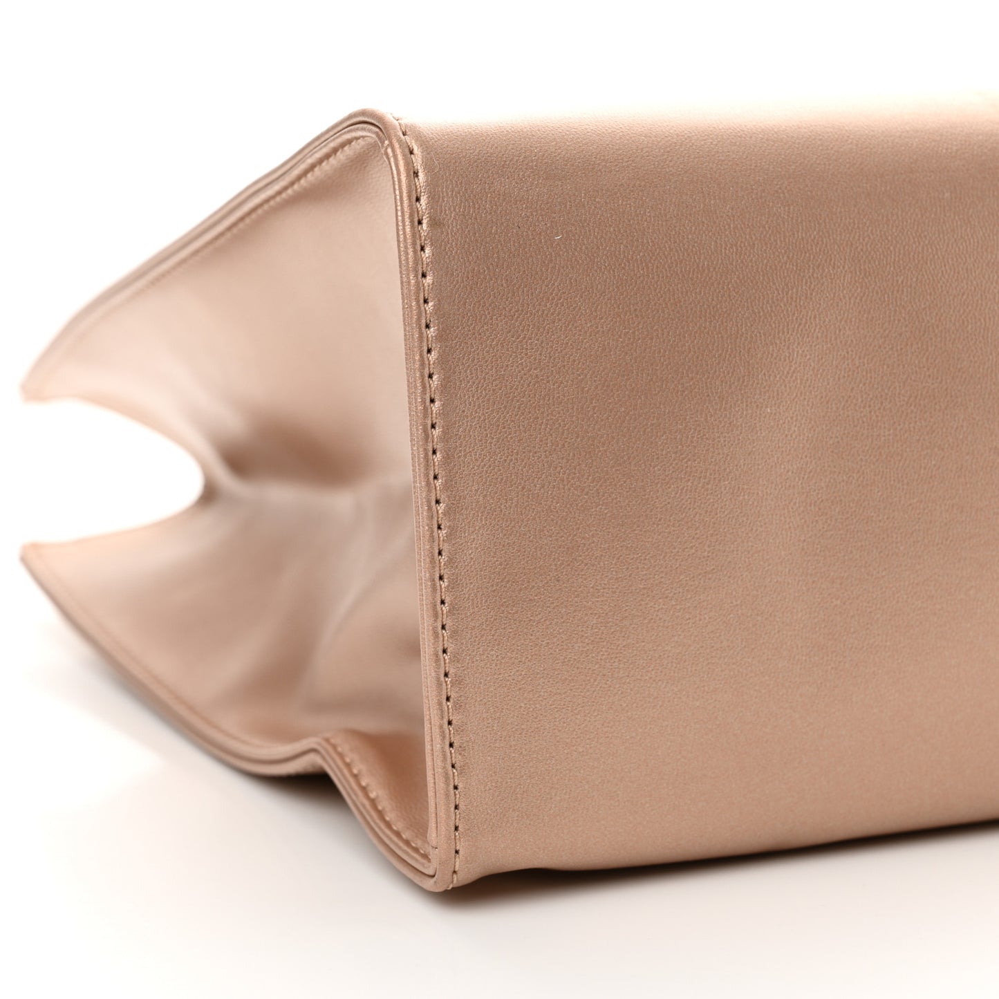 Metallic Vegan Leather Medium Shopping Bag Copper