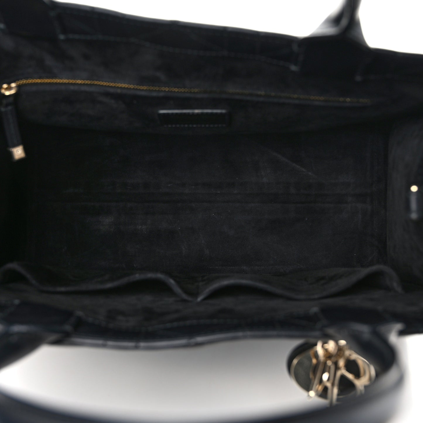 Calfskin Macro Cannage Medium Book Tote Black