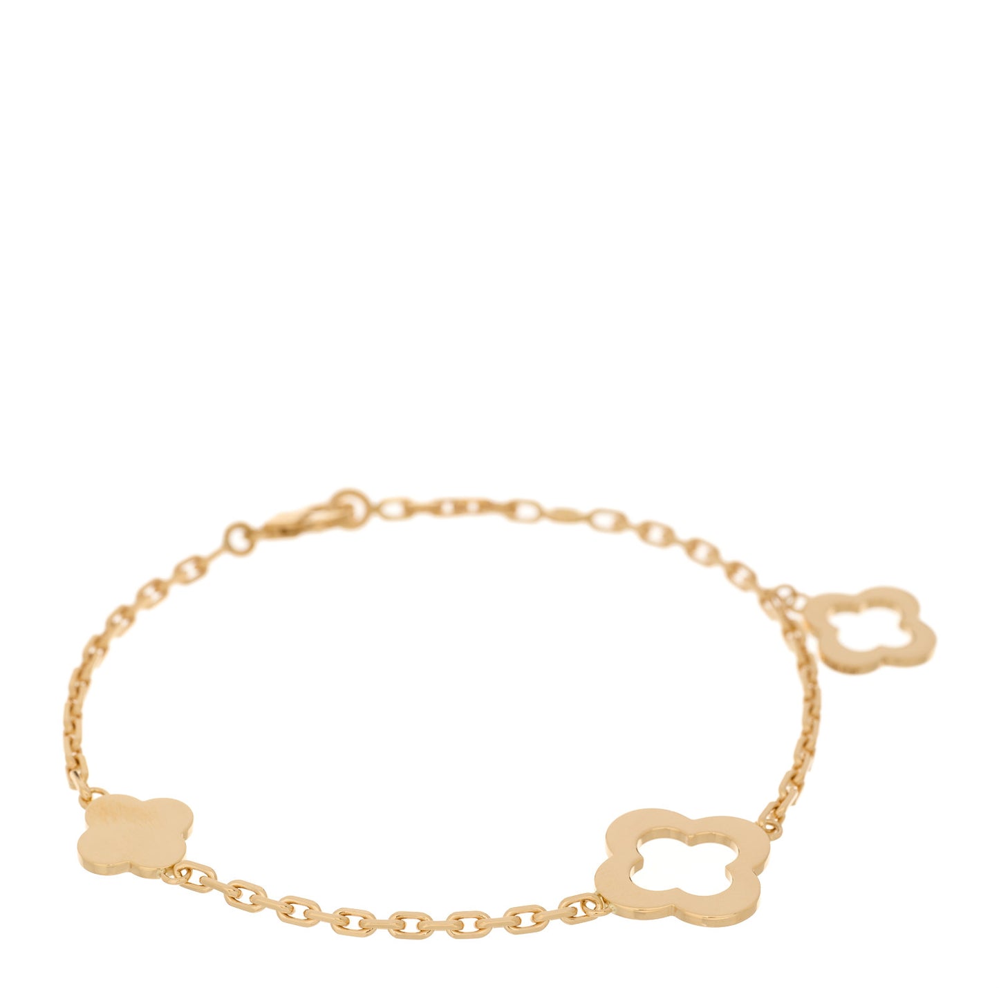 18K Yellow Gold 3 Motifs Byzantine Alhambra Bracelet