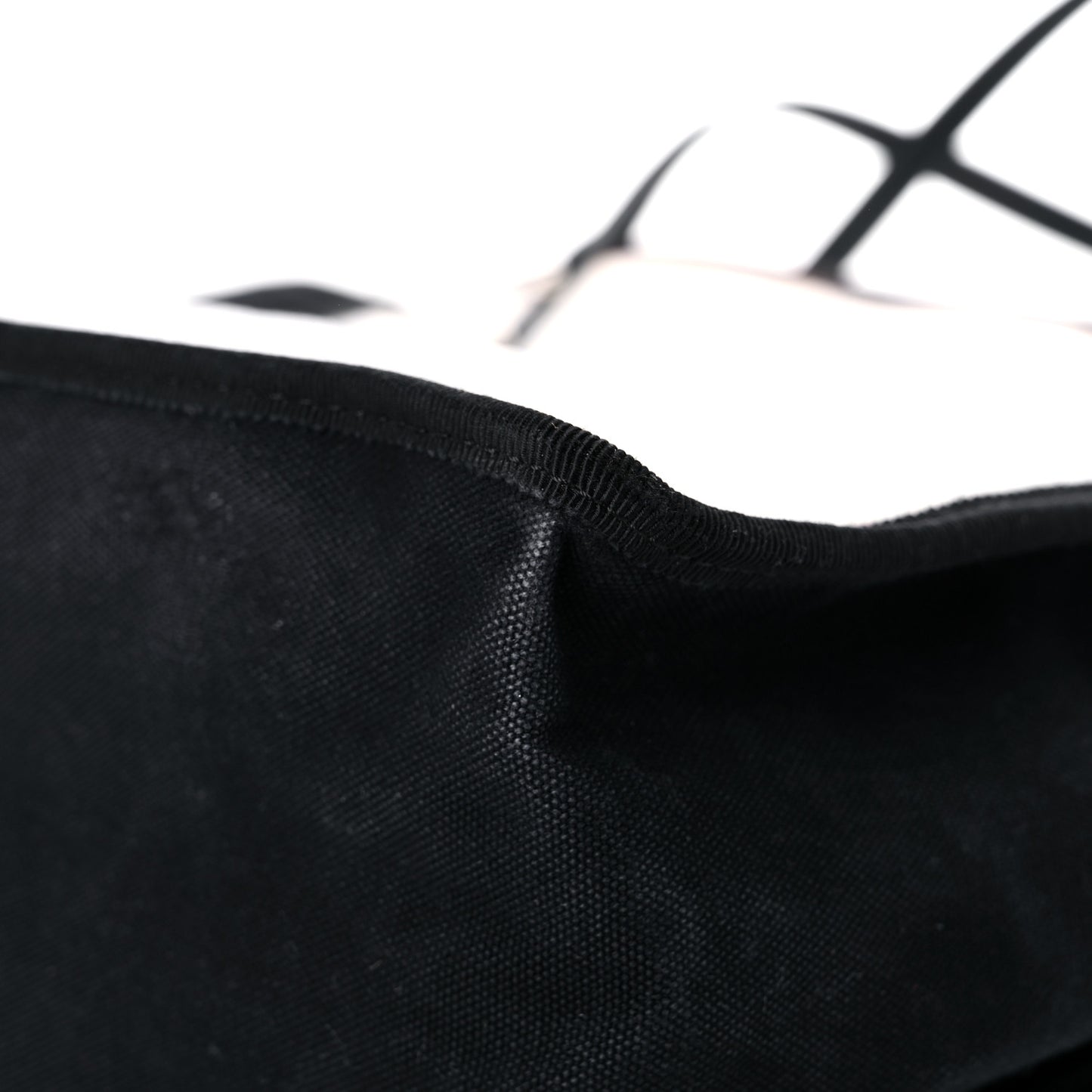 Canvas Calfskin Let's Demonstrate Small Tote White Black