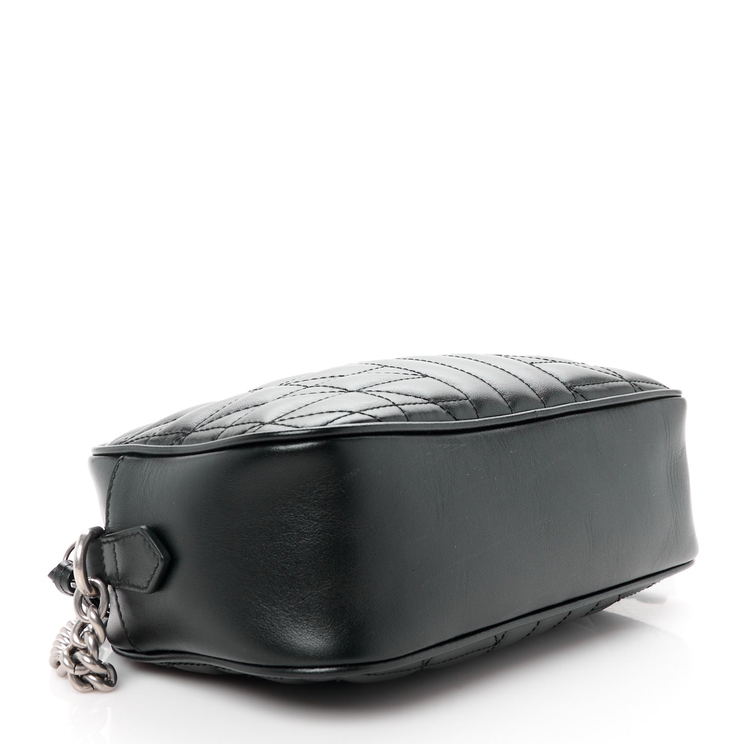 Calfskin Matelasse Aria Small GG Marmont Chain Shoulder Bag Black