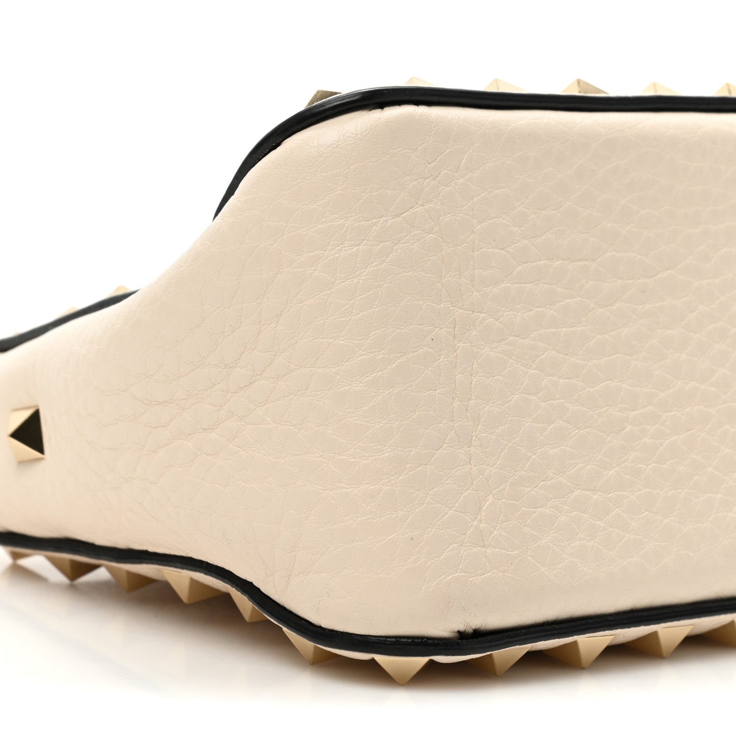 Pebbled Calfskin Small Rockstud Flip Lock Shoulder Bag Light Ivory