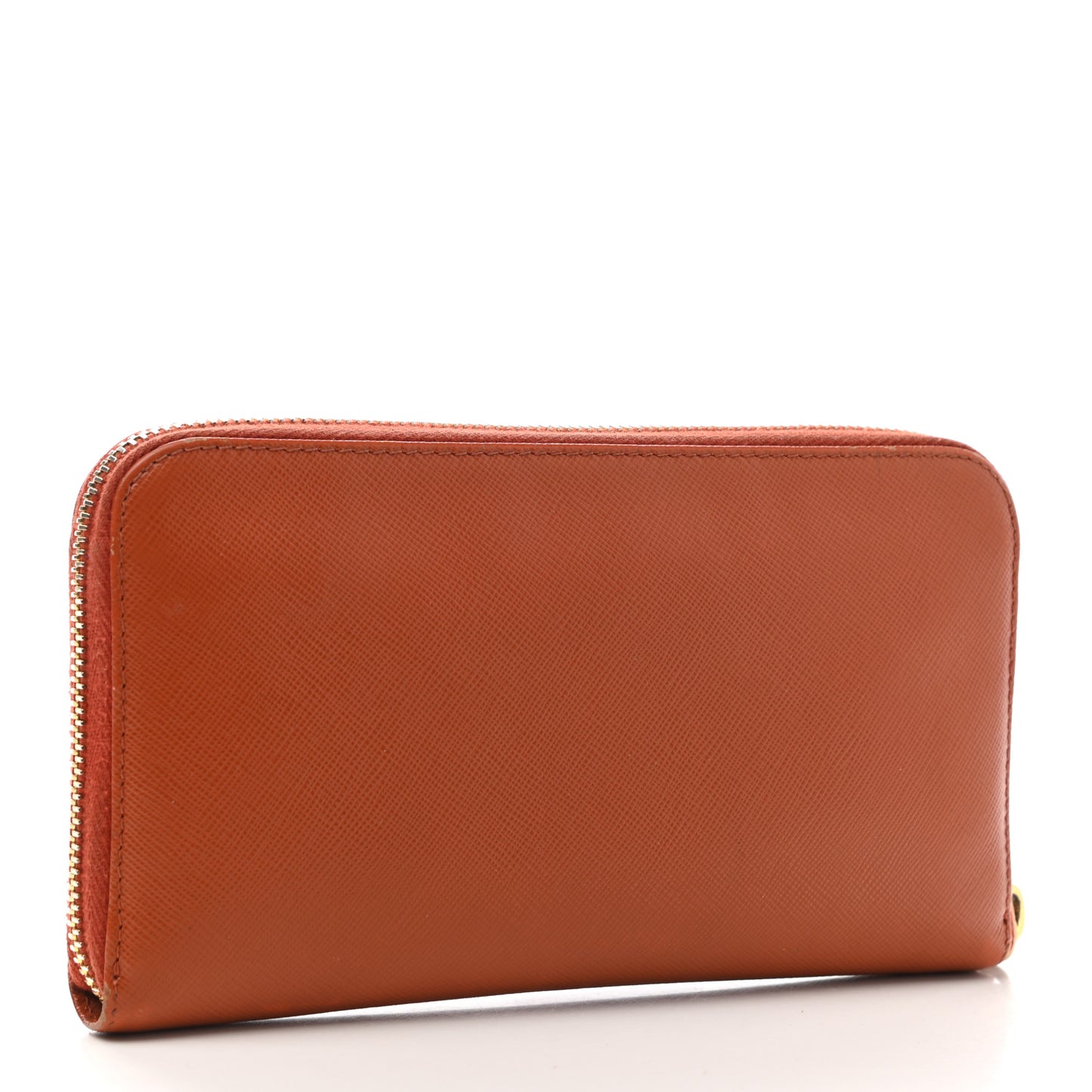 Saffiano Metal Zip Around Wallet Rame