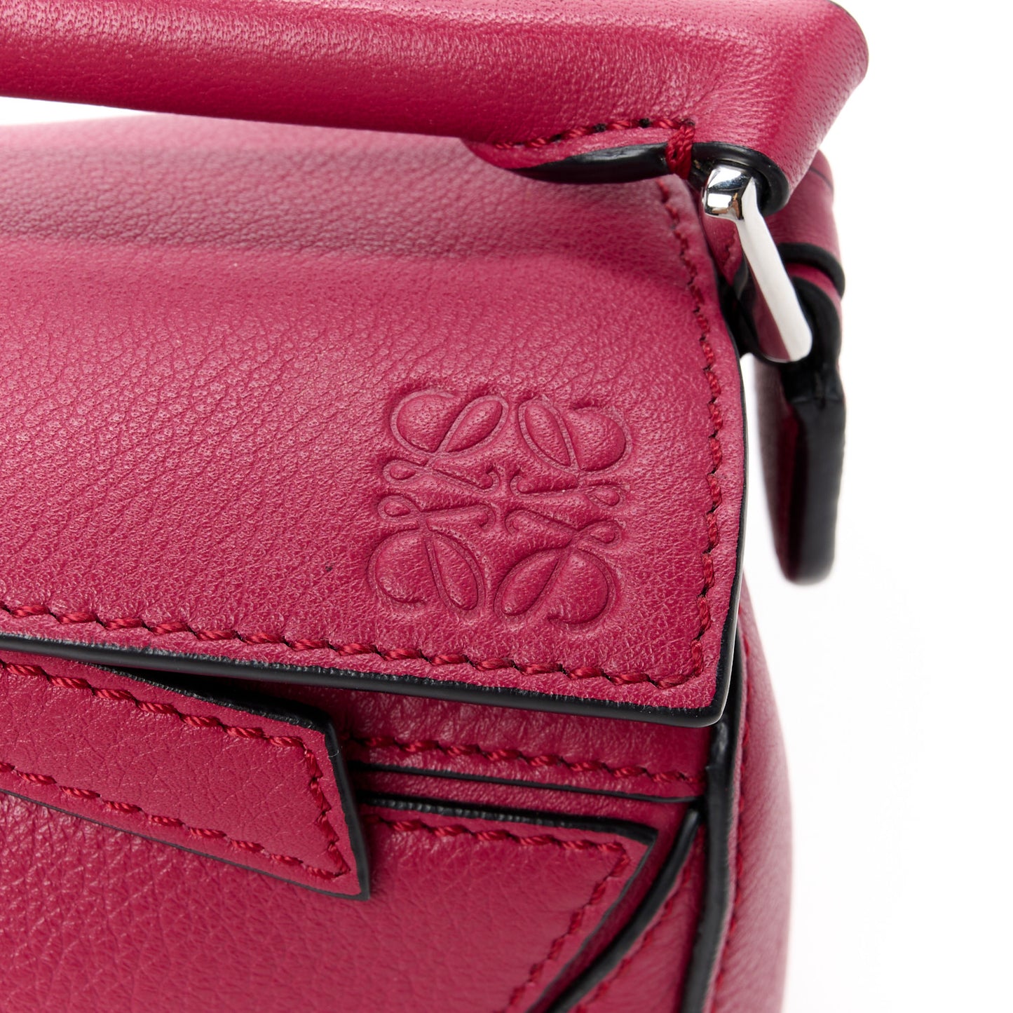 Calfskin Mini Puzzle Bag Raspberry