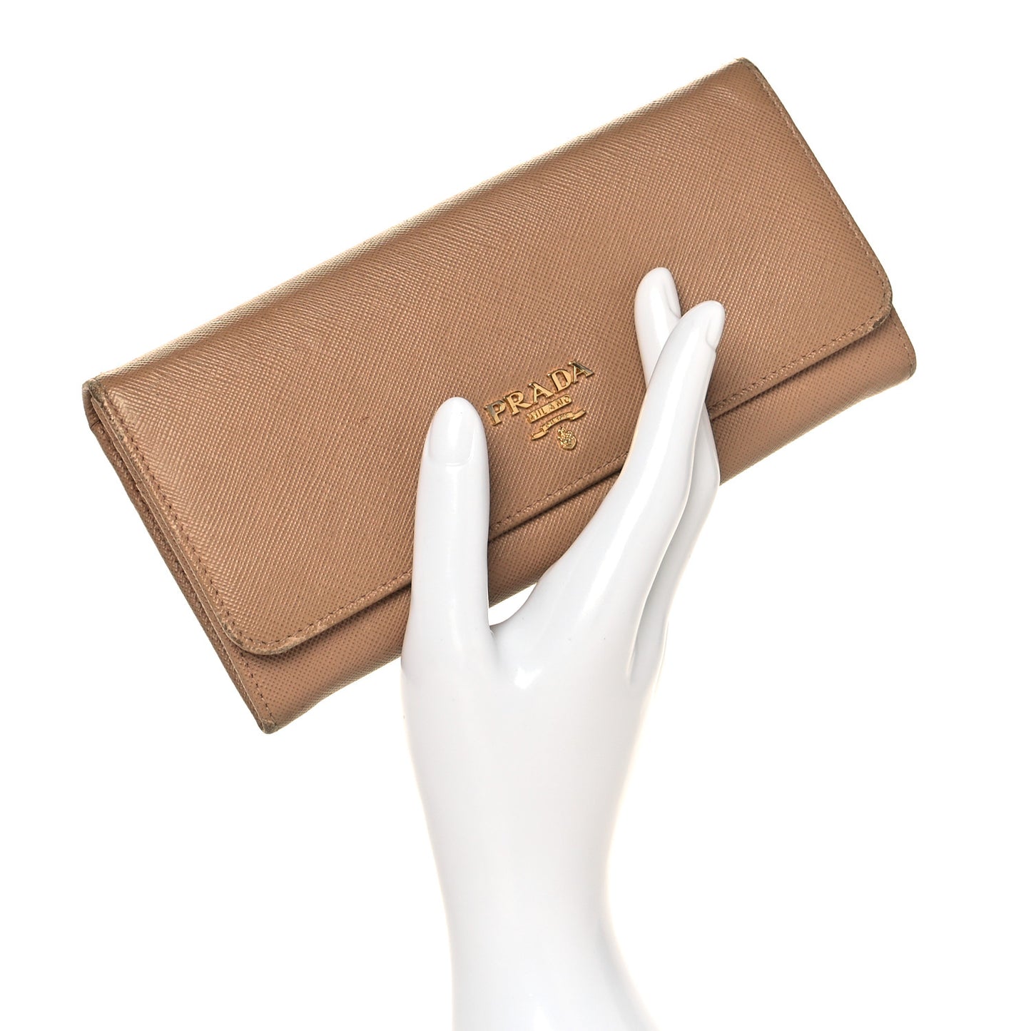 Saffiano Metal Continental Flap Wallet Cammeo