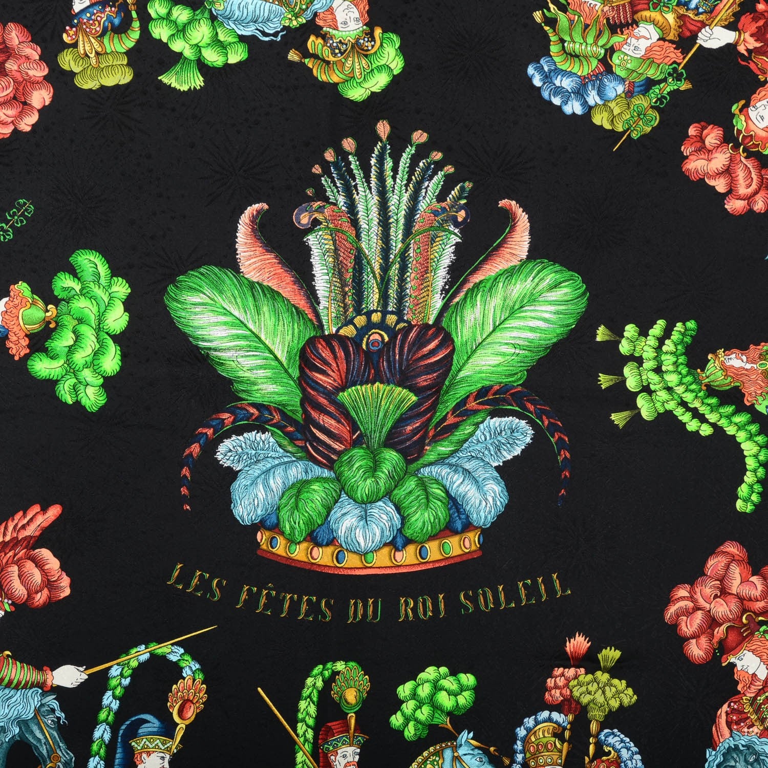 Hermes Silk Jacquard Les Fetes Du Roi Soleil Scarf 90 165553