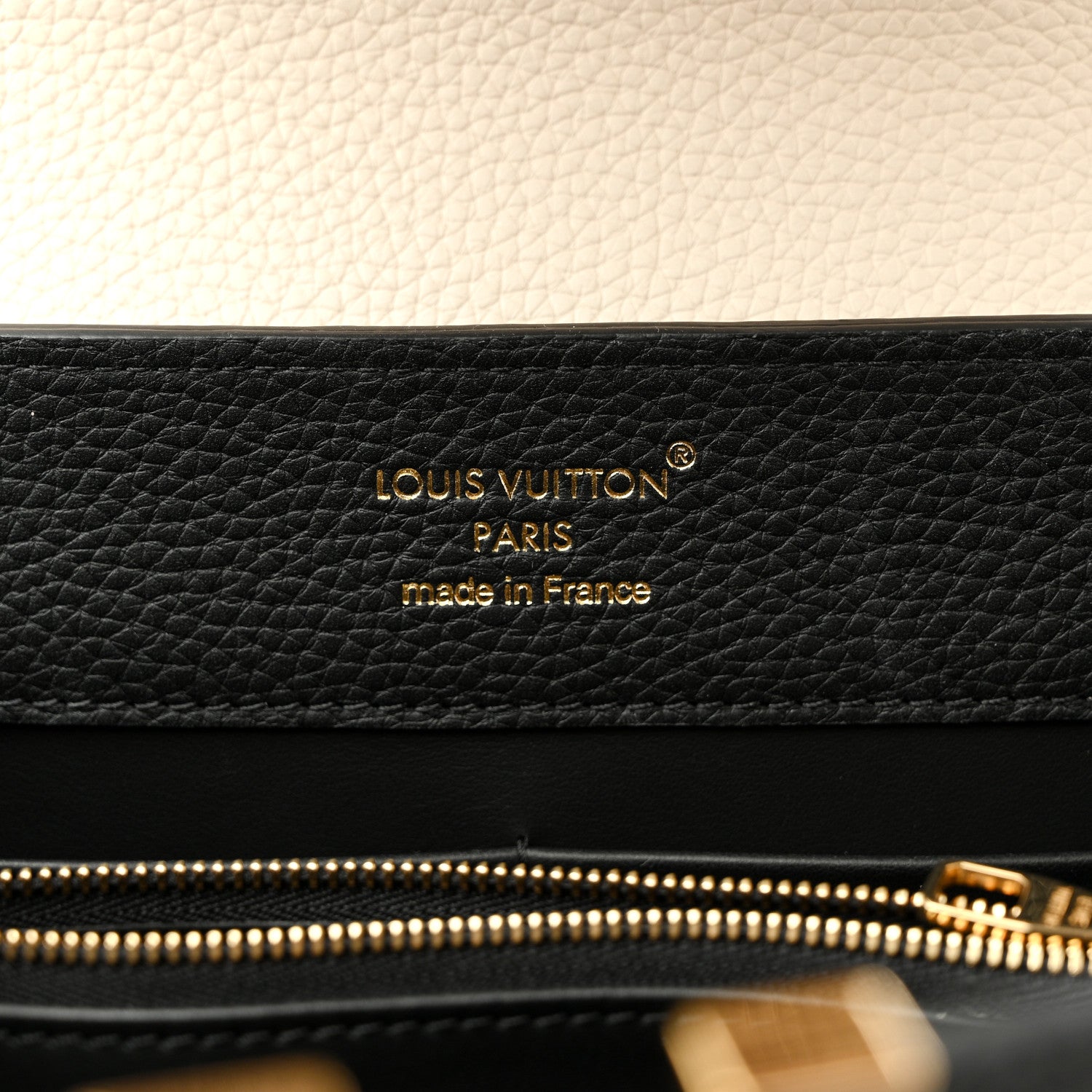 Louis Vuitton Taurillon Flower Chain Capucines MM Black Galet Gray Pearly Cream 7 of 11