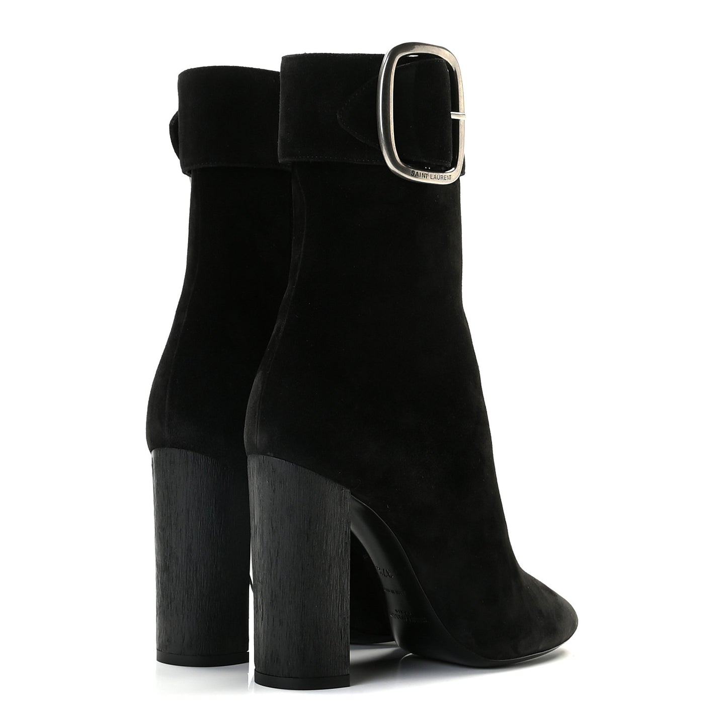 Suede Joplin Buckle 105 Booties 37.5 Black