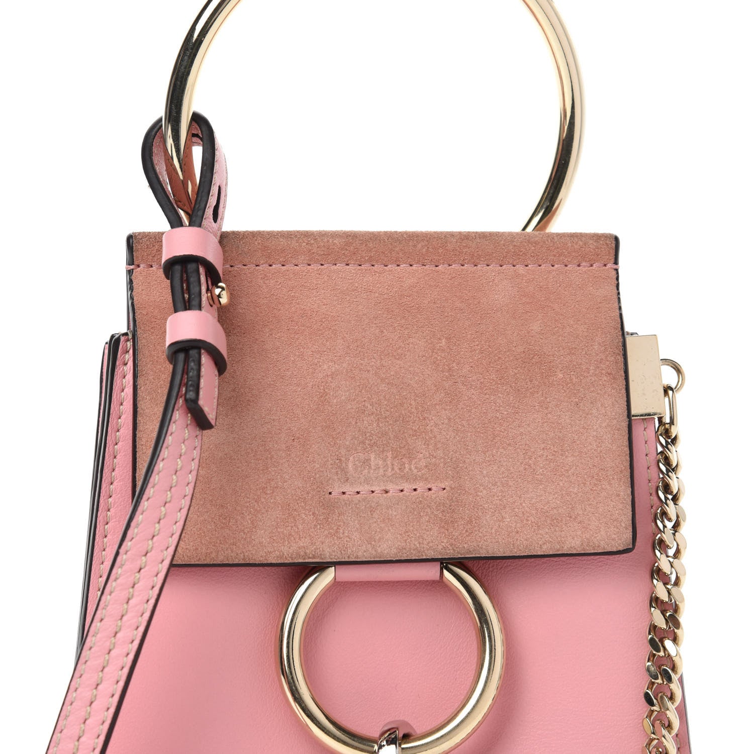Chloe Suede Calfskin Mini Faye Bracelet Bag Washed Pink 10 of 10