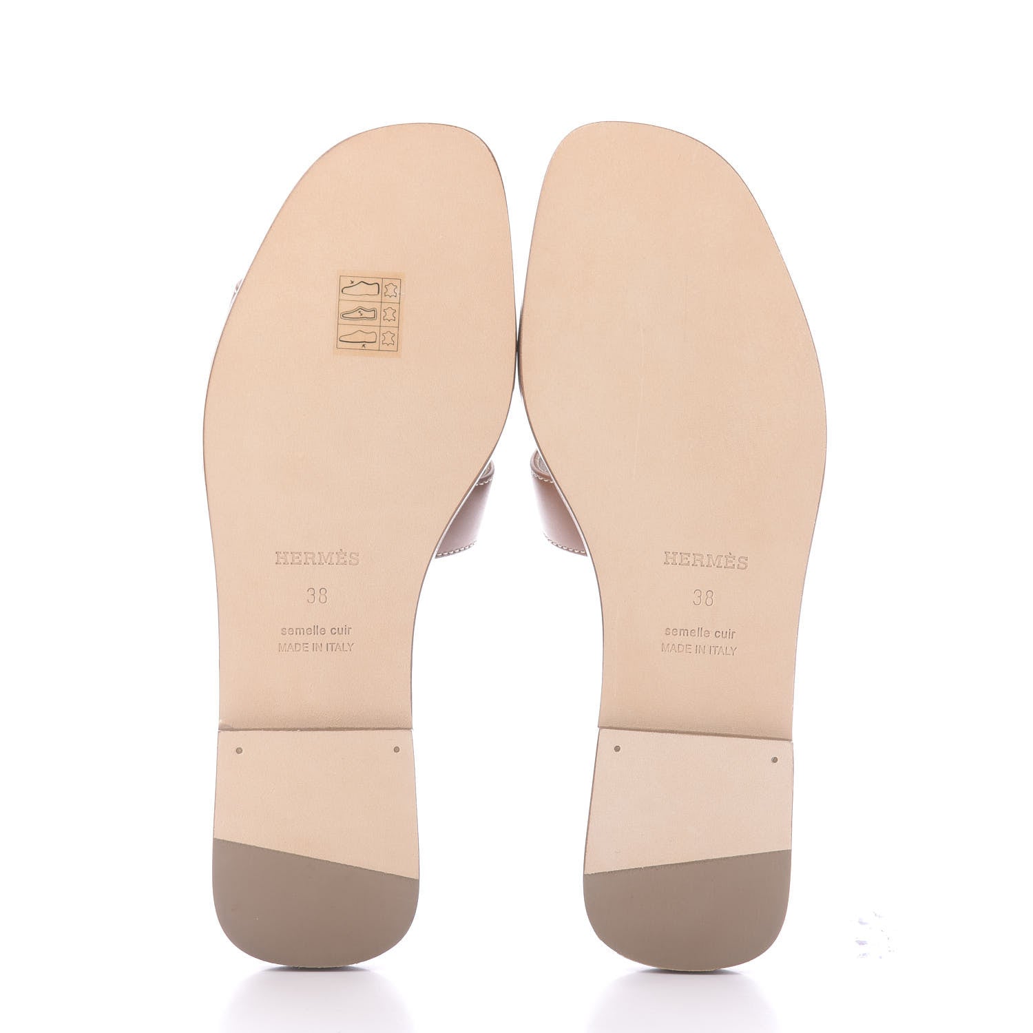 Hermes Box Calfskin Oran Sandals 38 Gold 6 of 11