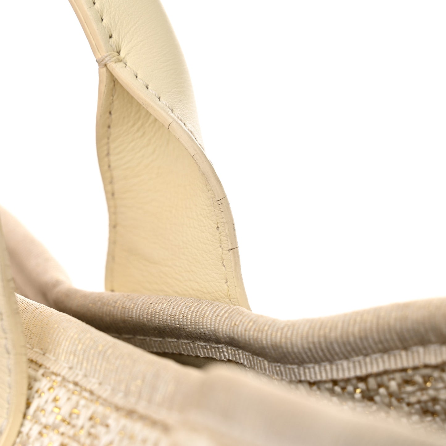 Lurex Boucle Medium Deauville Tote White