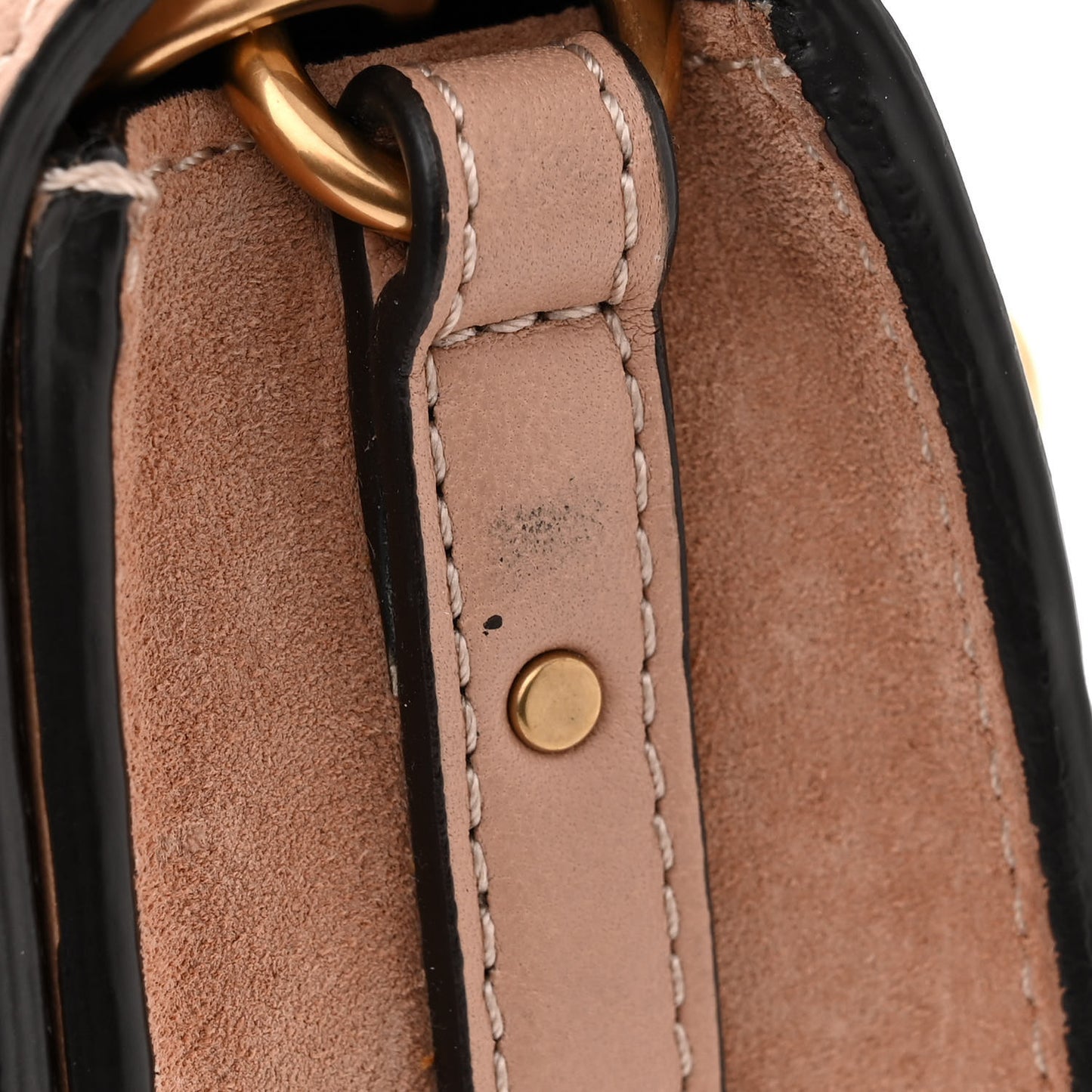 Calfskin Suede Small Nile Bracelet Bag Biscotti Beige