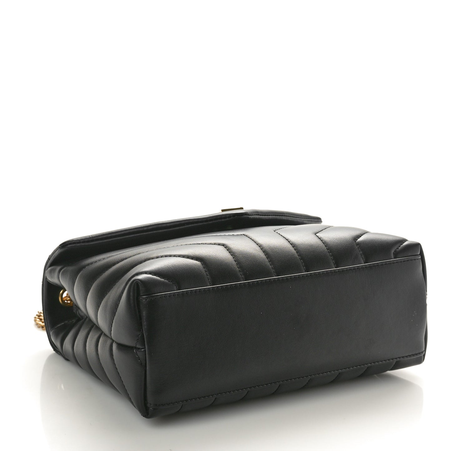 Calfskin Y Quilted Monogram Small Loulou Chain Satchel Black