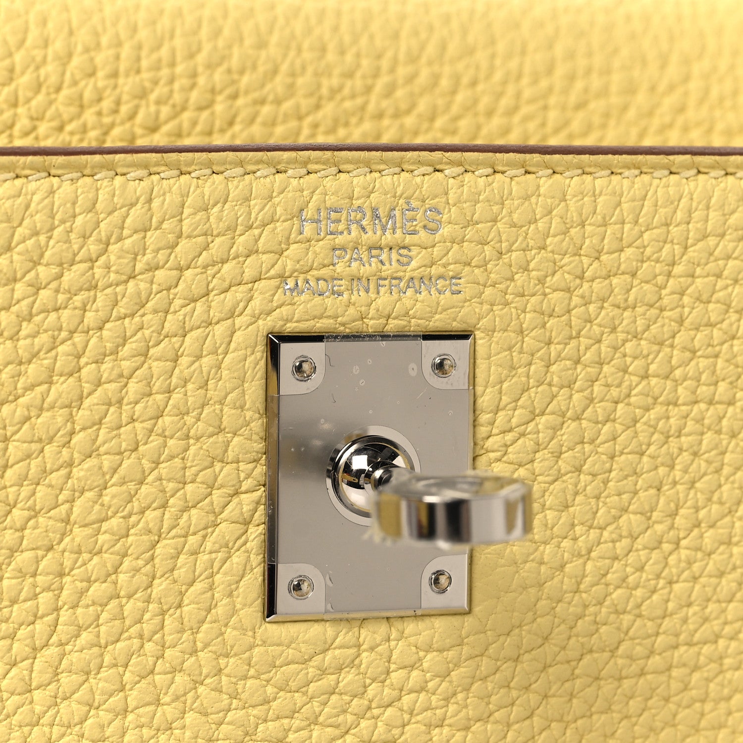 Hermes Togo Kelly Retourne 25 Jaune Poussin 6 of 11