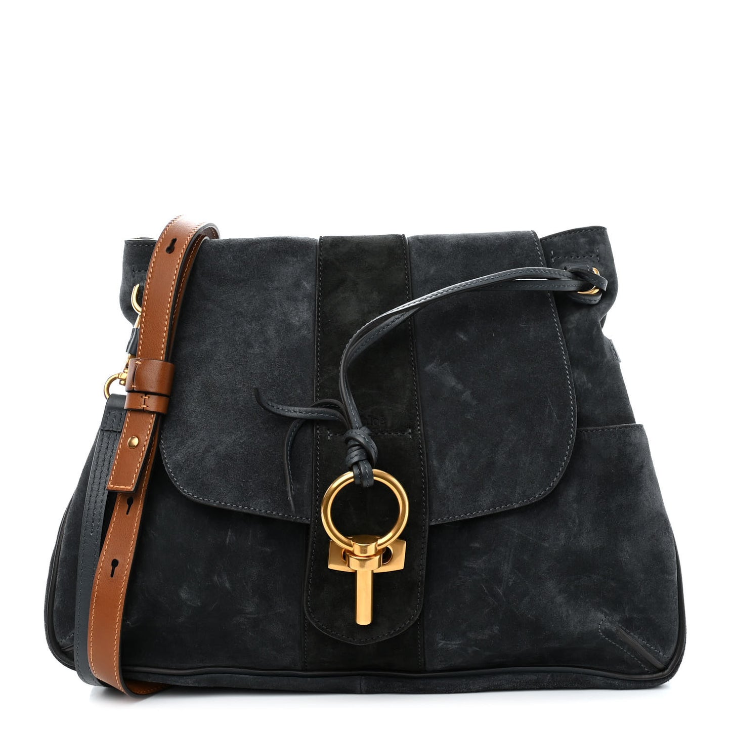 Suede Medium Lexa Shoulder Bag Silver Blue