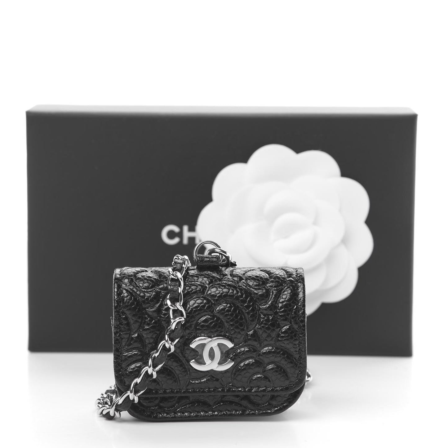 Caviar Camellia Embossed Airpods Pro Case Black