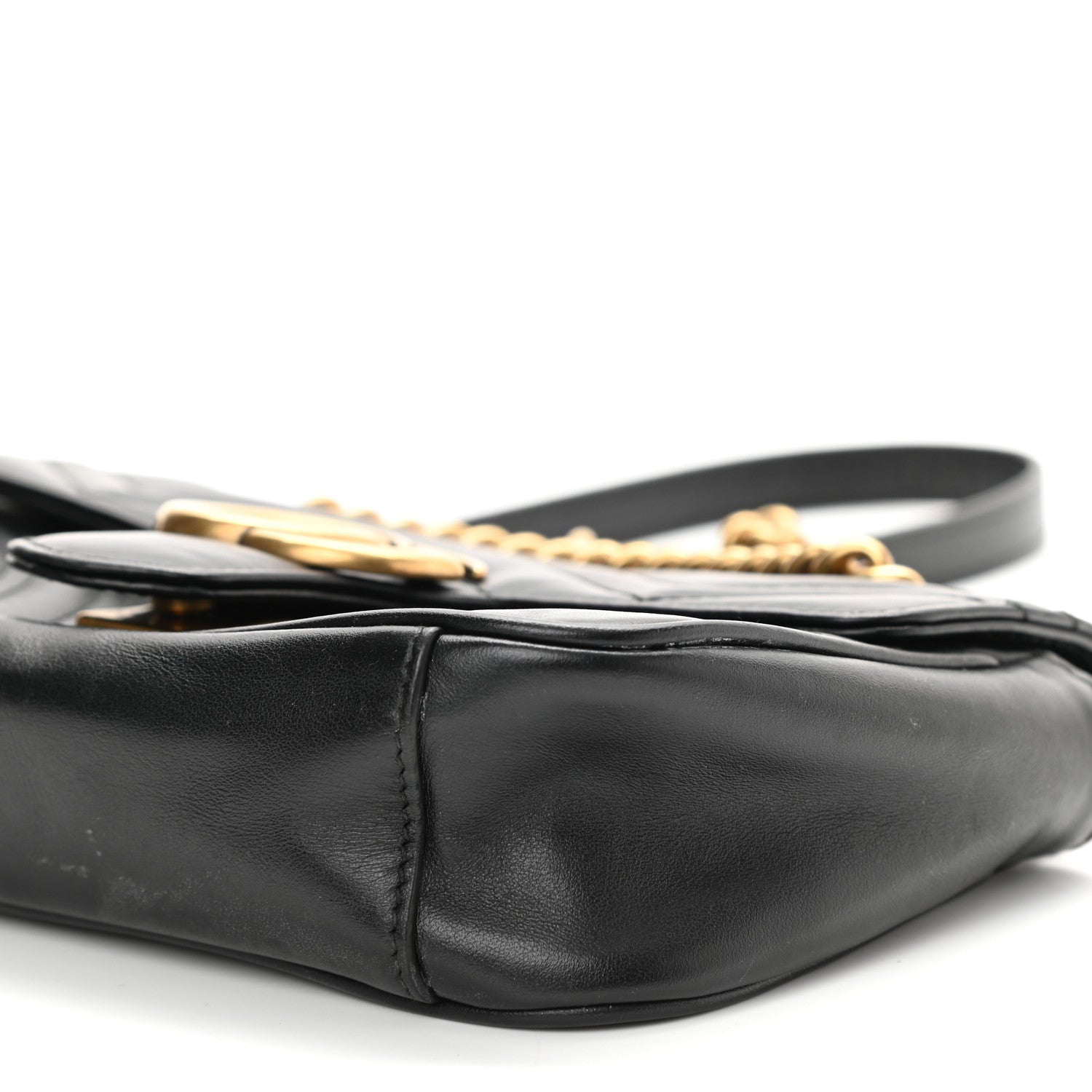 Gucci Calfskin Matelasse Mini GG Marmont Shoulder Bag Black 10 of 15