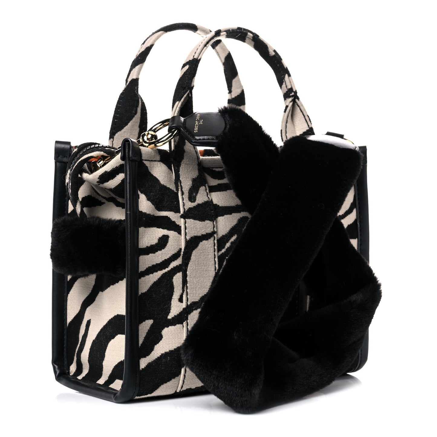 Cotton Canvas Zebra Tiger Print Mini The Traveler Tote Bag