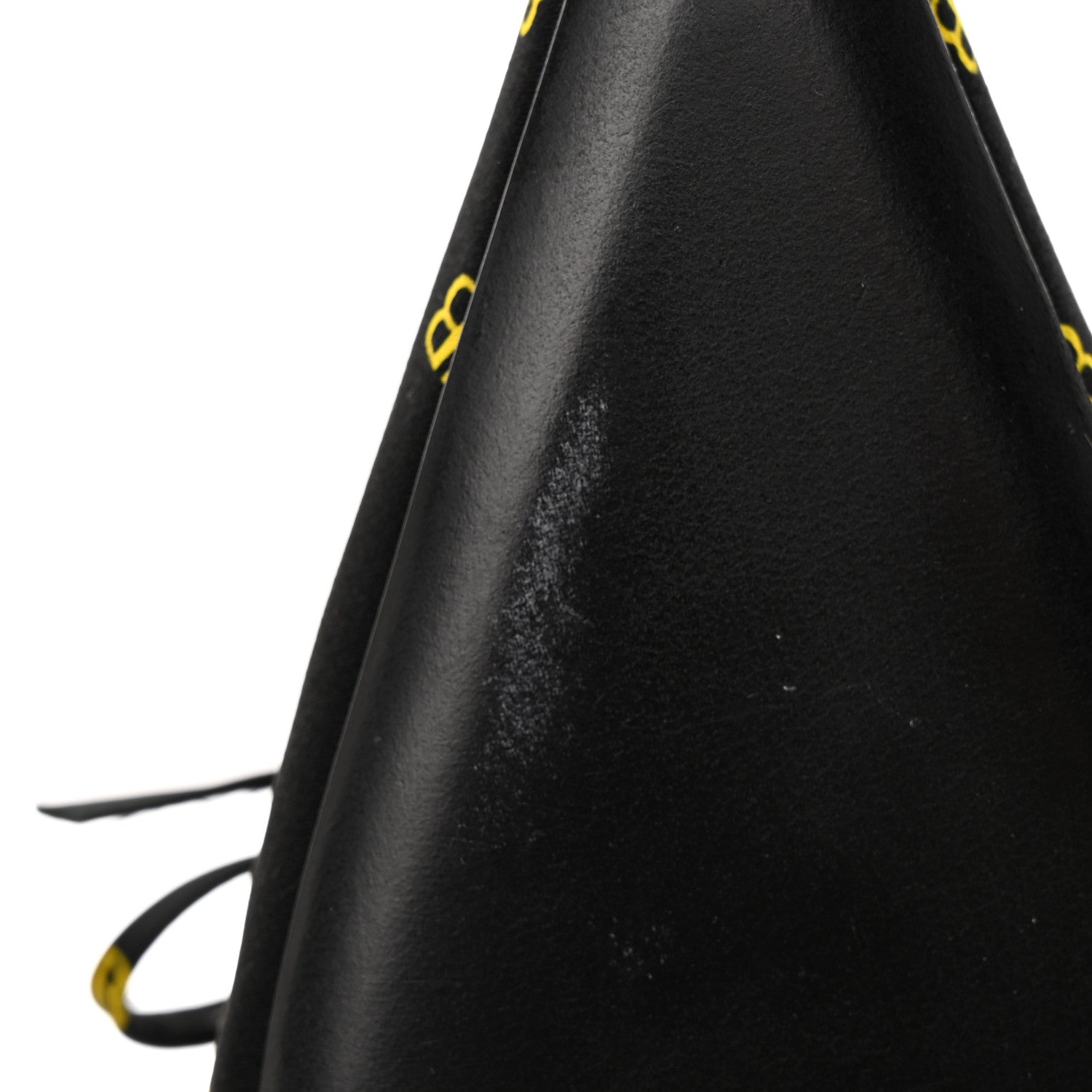 Balenciaga Crepe Satin BB Printed Pointy Toe Knife Flat 40mm Mules 36 Black Yellow Fluo 10 of 17