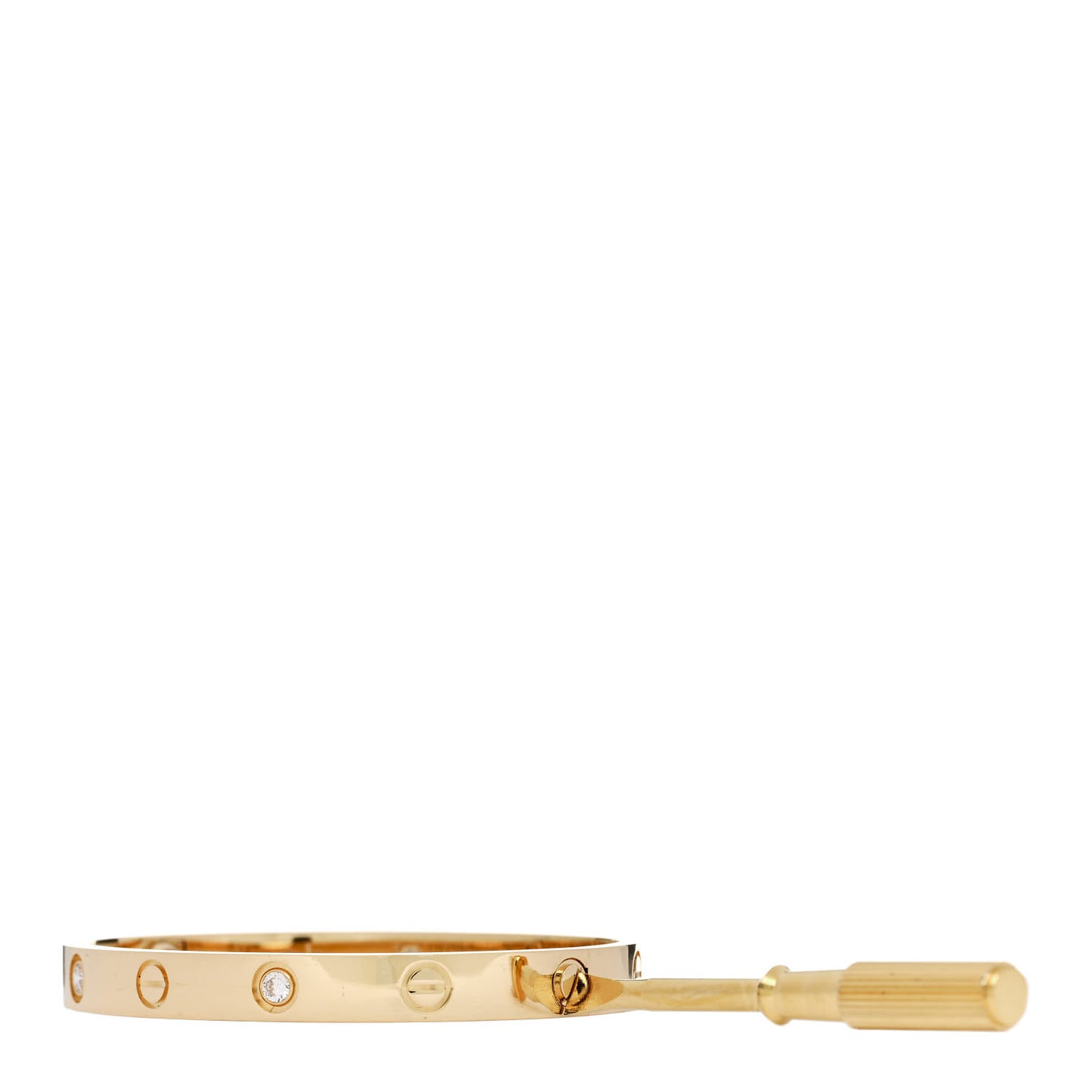 18K Yellow Gold 4 Diamond LOVE Bracelet 16