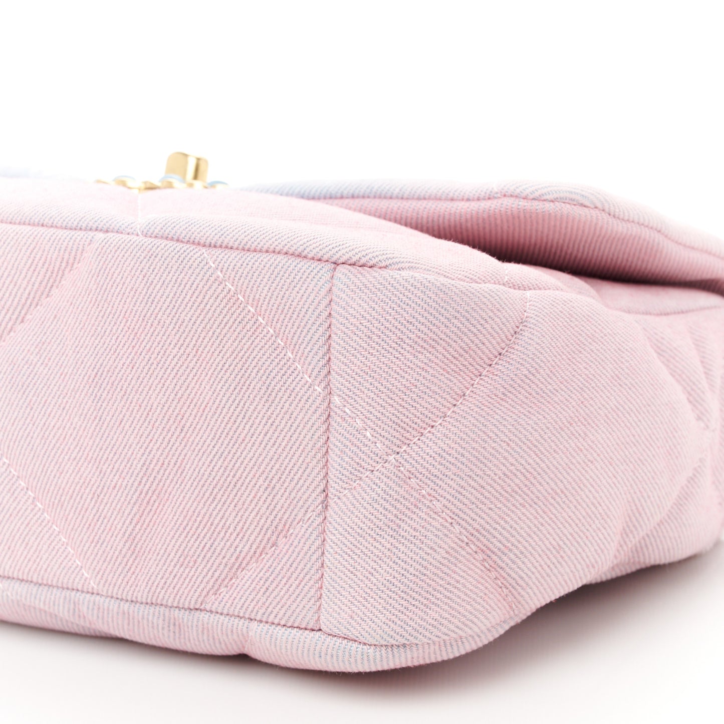 Denim Quilted Medium Chanel 19 Flap Blue Pink