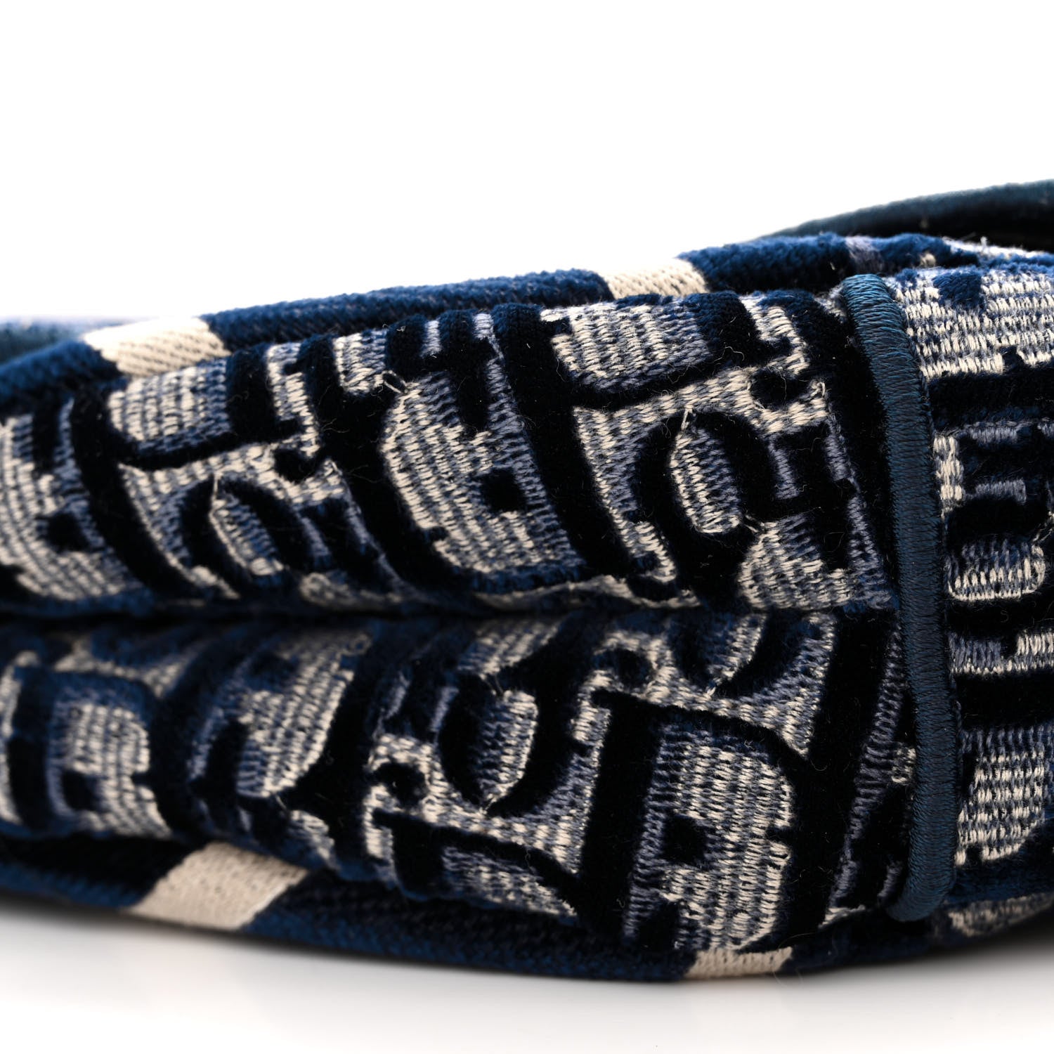 Christian Dior Velvet Oblique Saddle Bag Blue 10 of 10