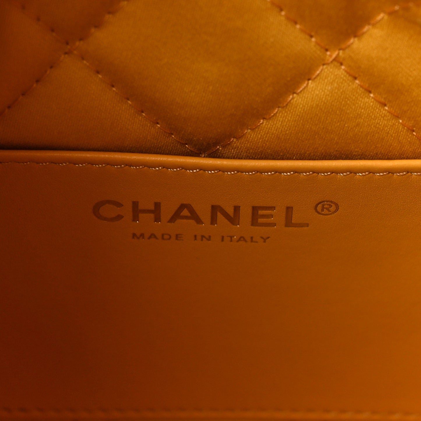 Shiny Calfskin Quilted Mini Chanel 22 Yellow