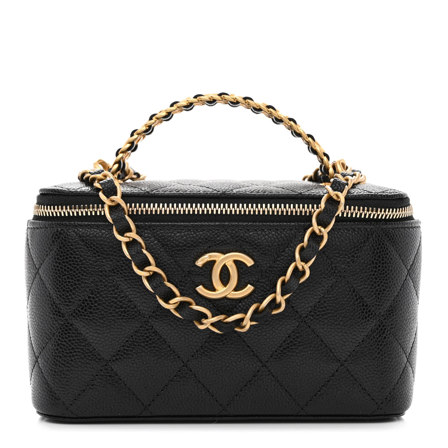 Chanel Shiny Caviar Quilted Pick Me Up Vanity Case Black 1 of 11