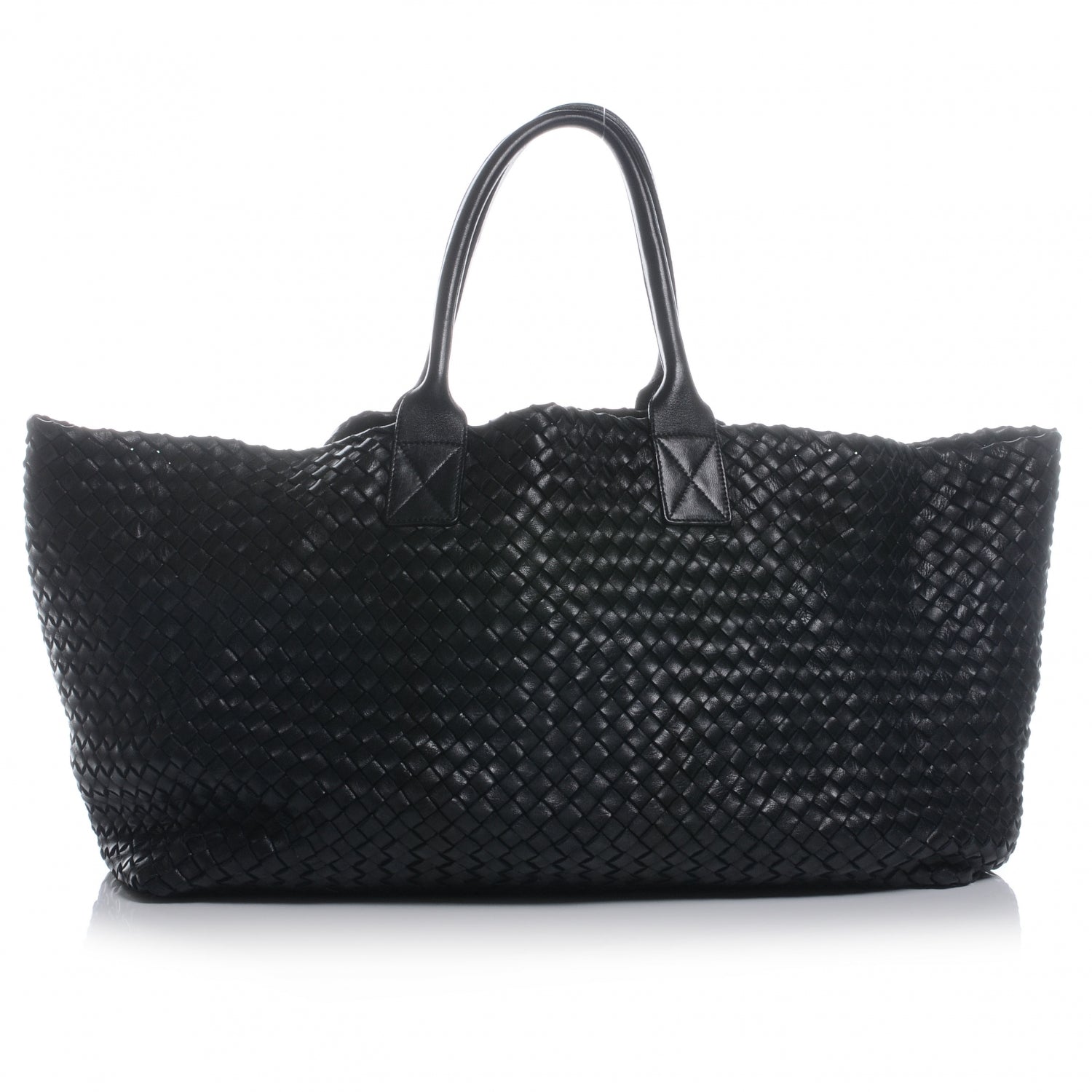 Bottega Veneta Woven Intrecciato Large Cabat Tote Black 47136