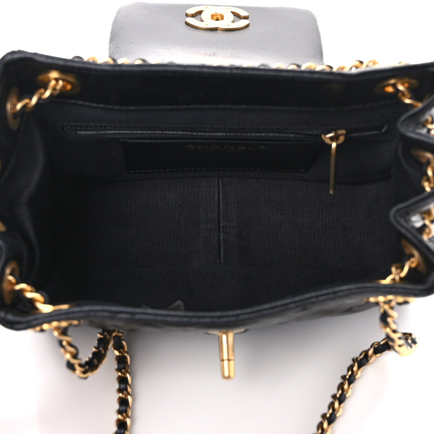 Chanel Lambskin Quilted Braided CC Accordion Flap Bag Black 5 of 11