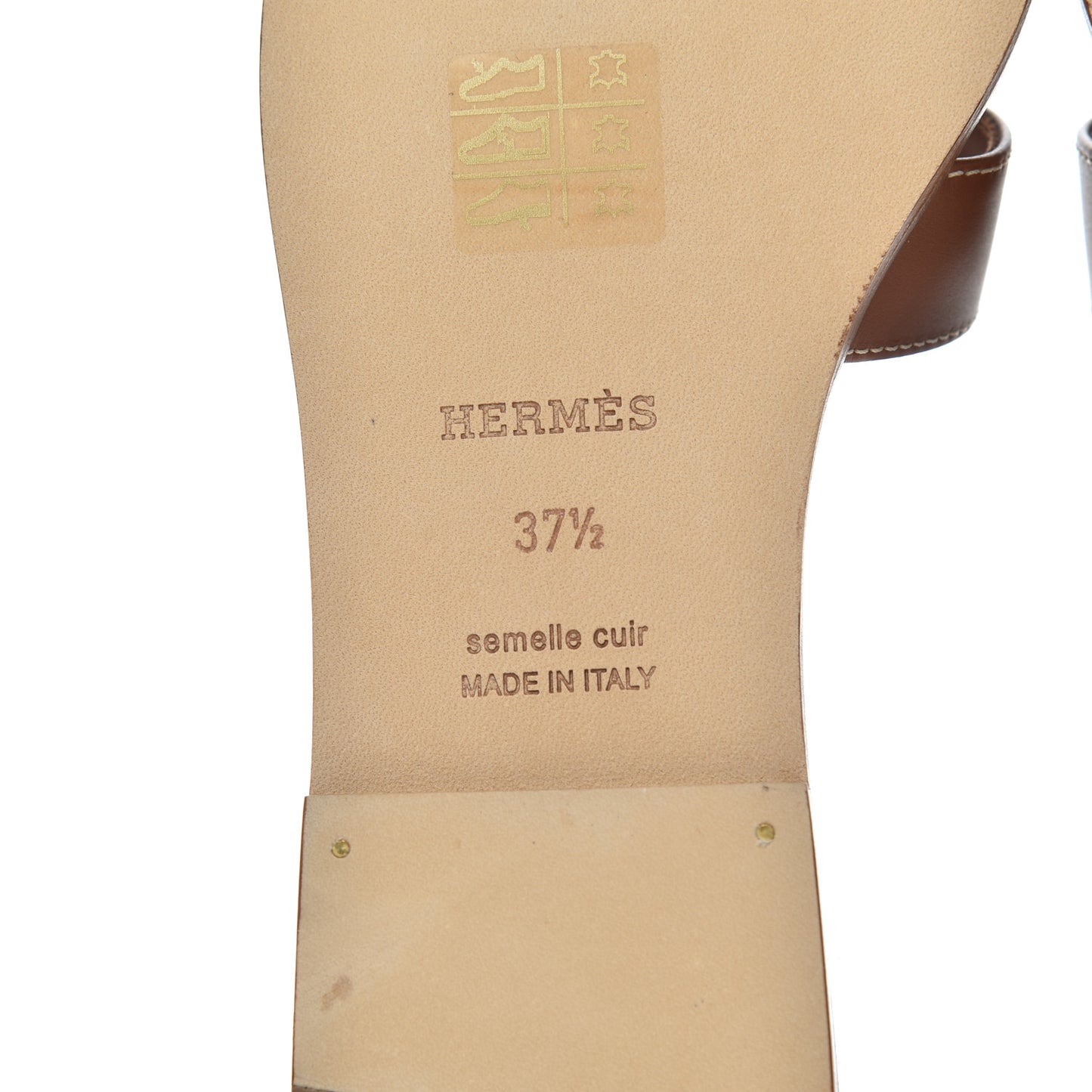 Box Calfskin Oran Sandals 37.5 Gold