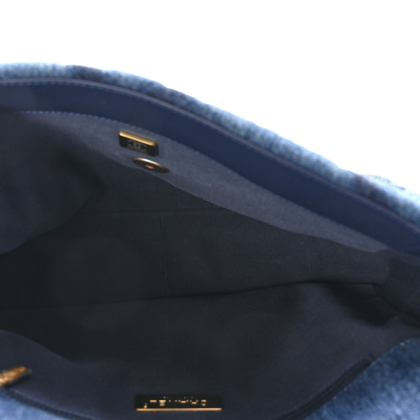 Denim Quilted Large Chanel 19 Flap Blue