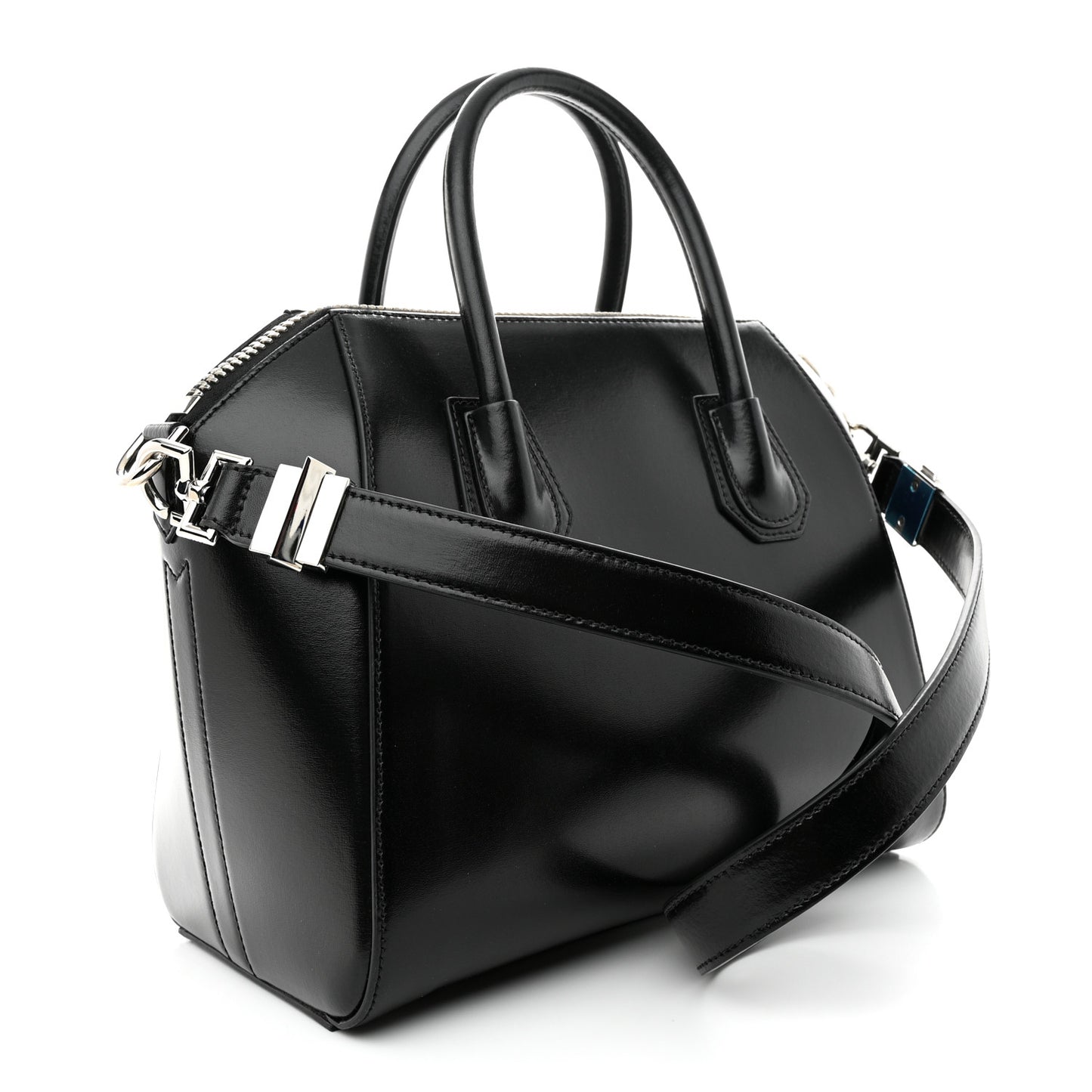 Shiny Lord Calfskin Small Antigona Black