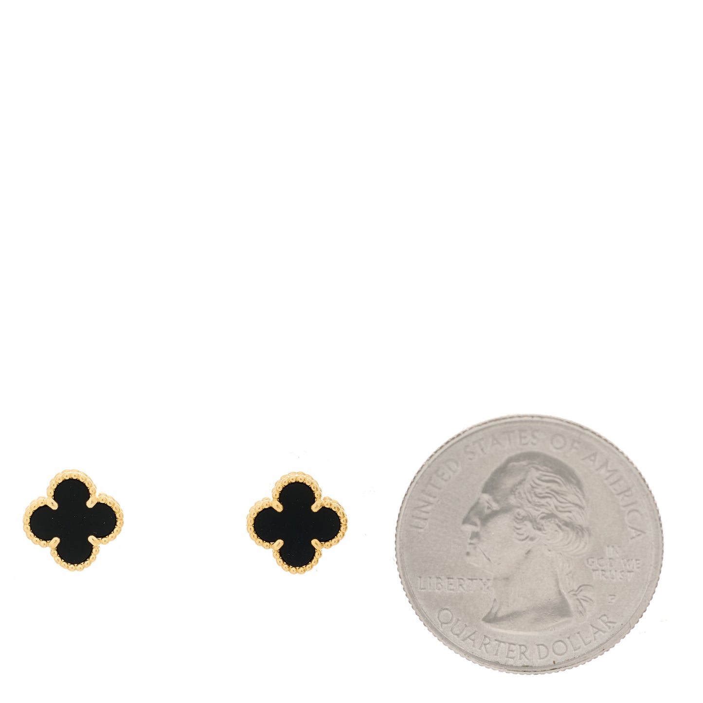 18K Yellow Gold Black Onyx Sweet Alhambra Earrings