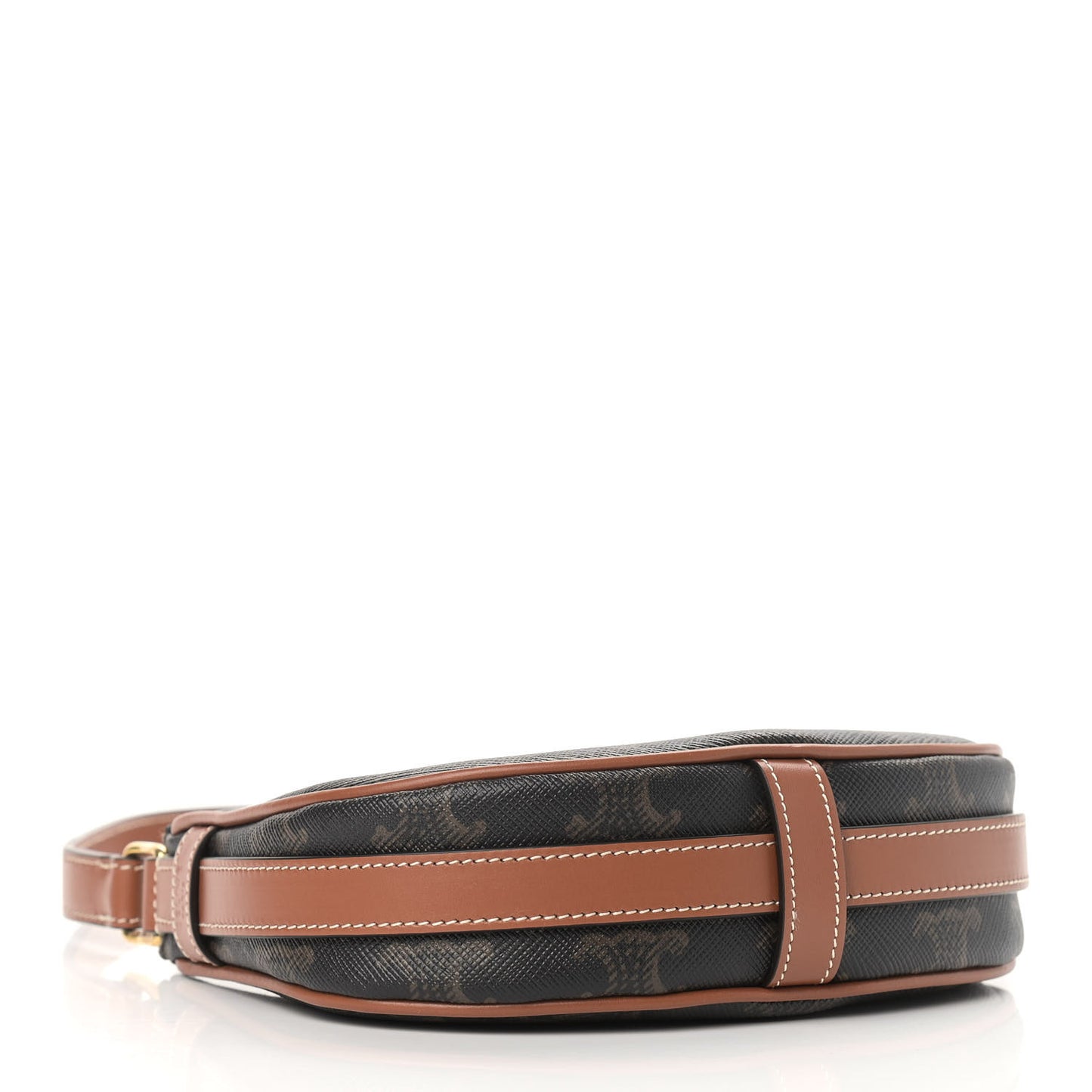 Canvas Calfskin Mini Ava Triomphe Shoulder Bag Tan