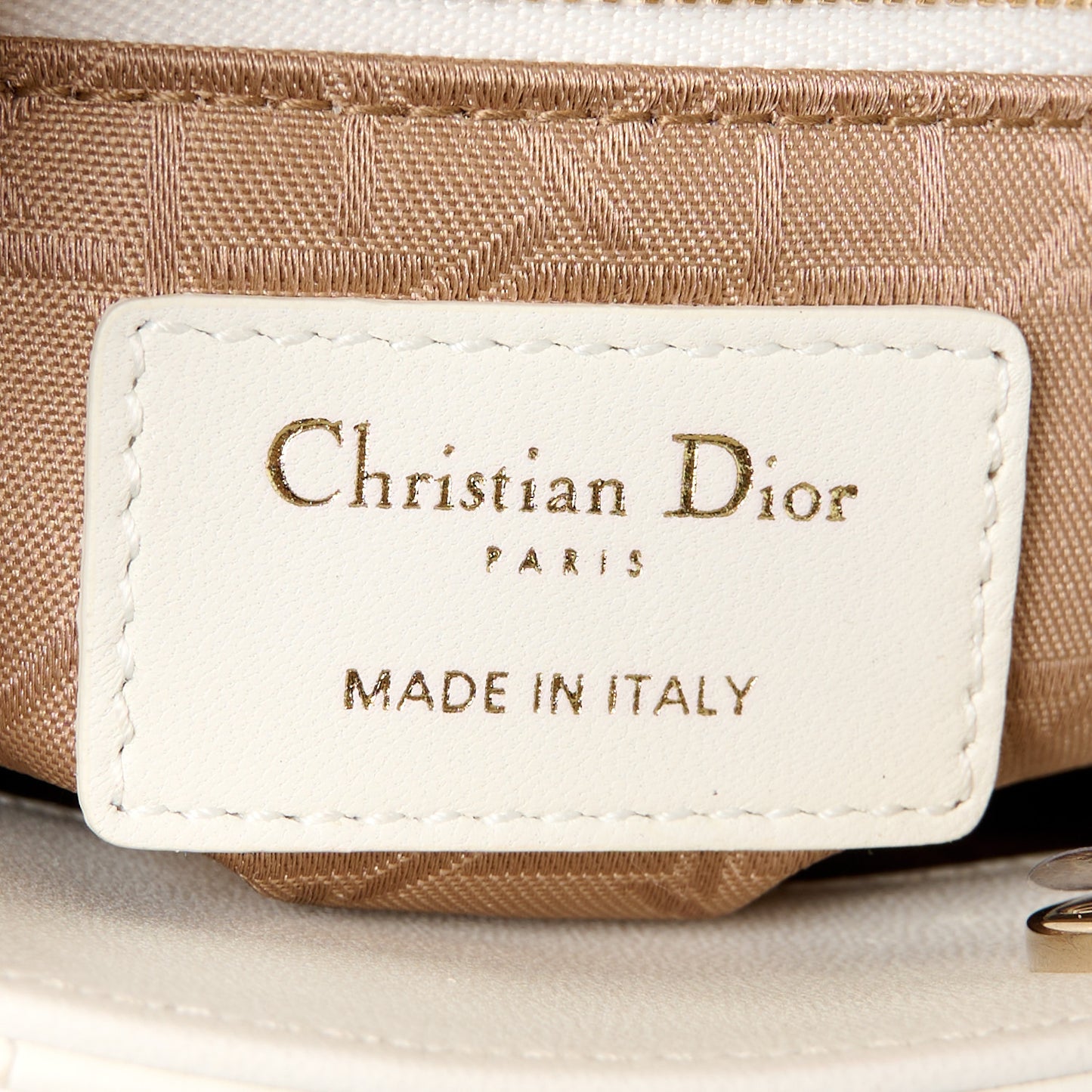 Lambskin Cannage Mini Lady Dior White