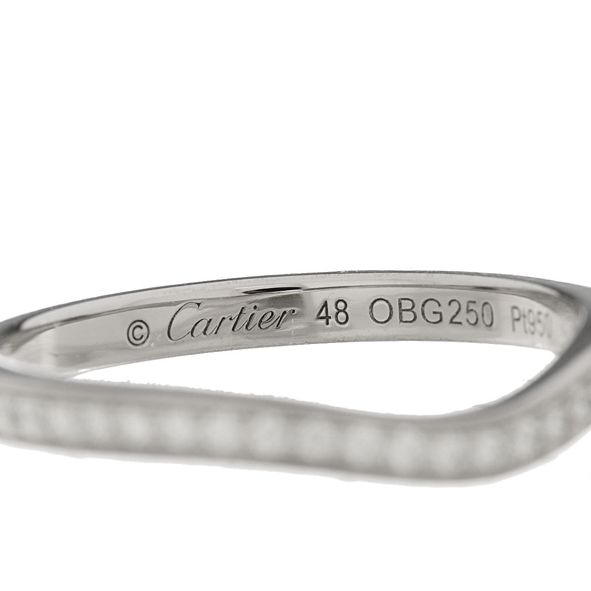 Platinum Diamond Ballerine Wedding Band Ring 48 4.5